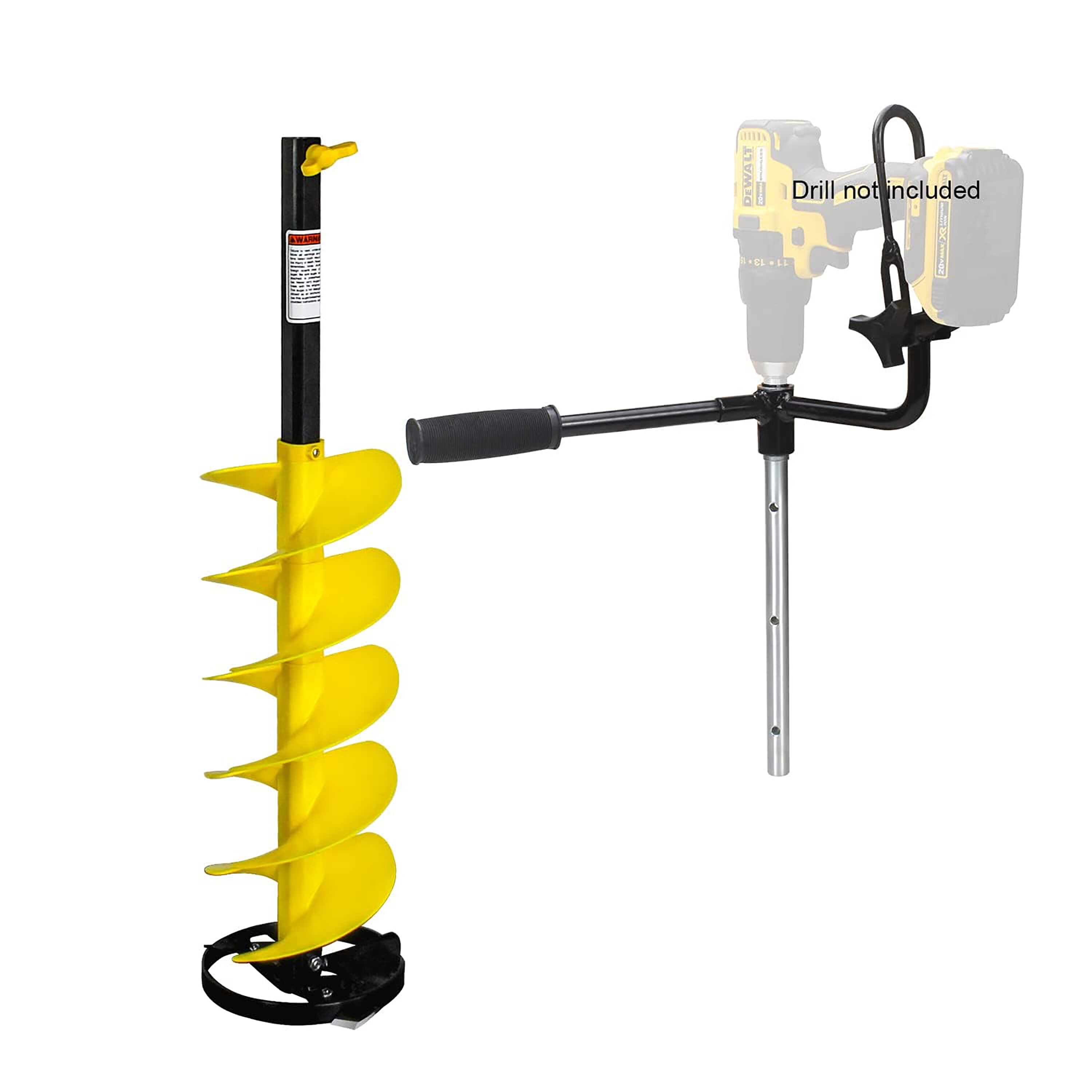Wuzstar Ice Drill Auger Cordless Electric Ice Fishing Auger with Centering Blade, 8 Ice Drill Bit with Bit Adapter and Top Plate