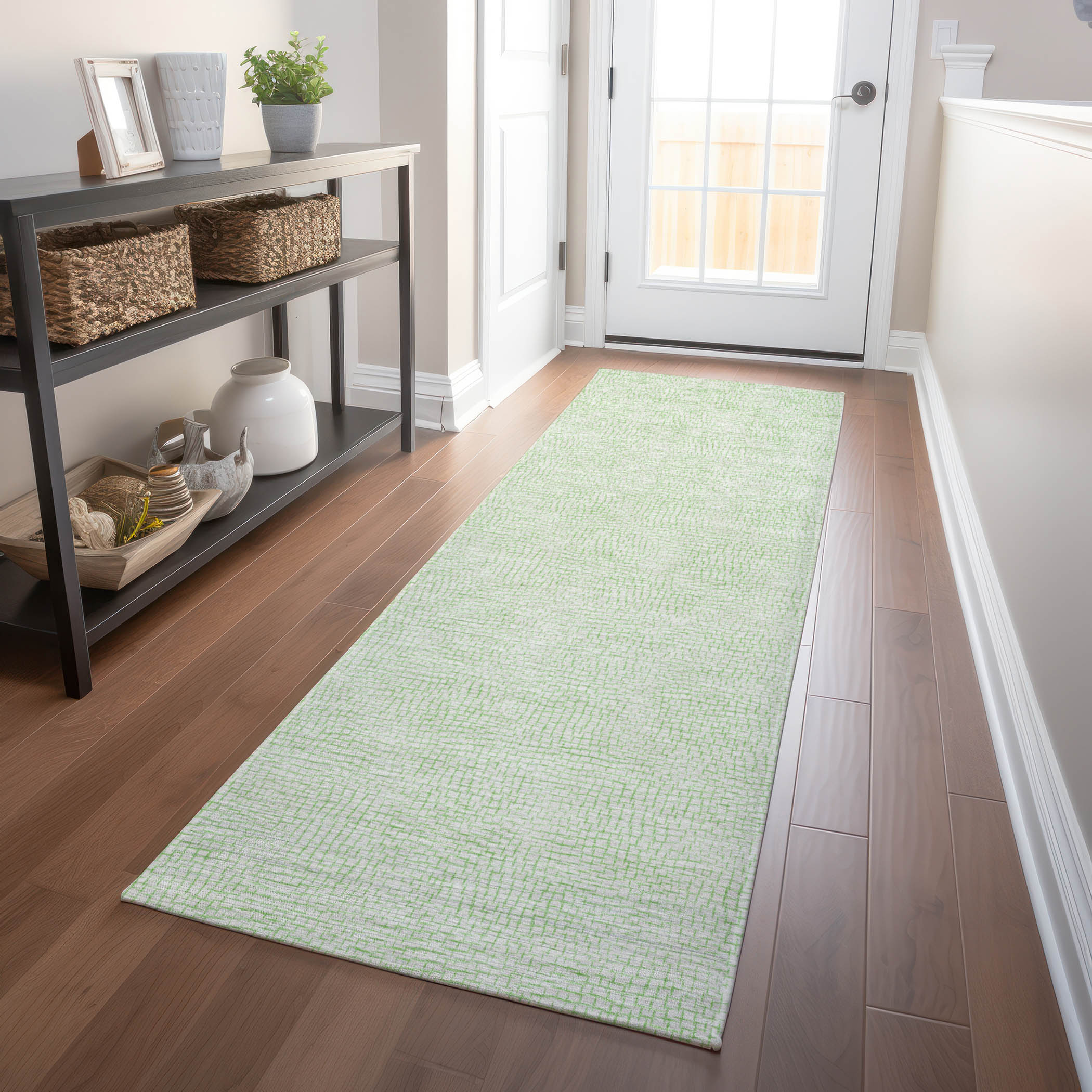 Addison Rugs ACN1058MZ2X8 Chantille ACN1058MZ 2 x 7 (ft) Polyester Mint Rectangular Indoor/Outdoor Geometric Machine washable Runner rug