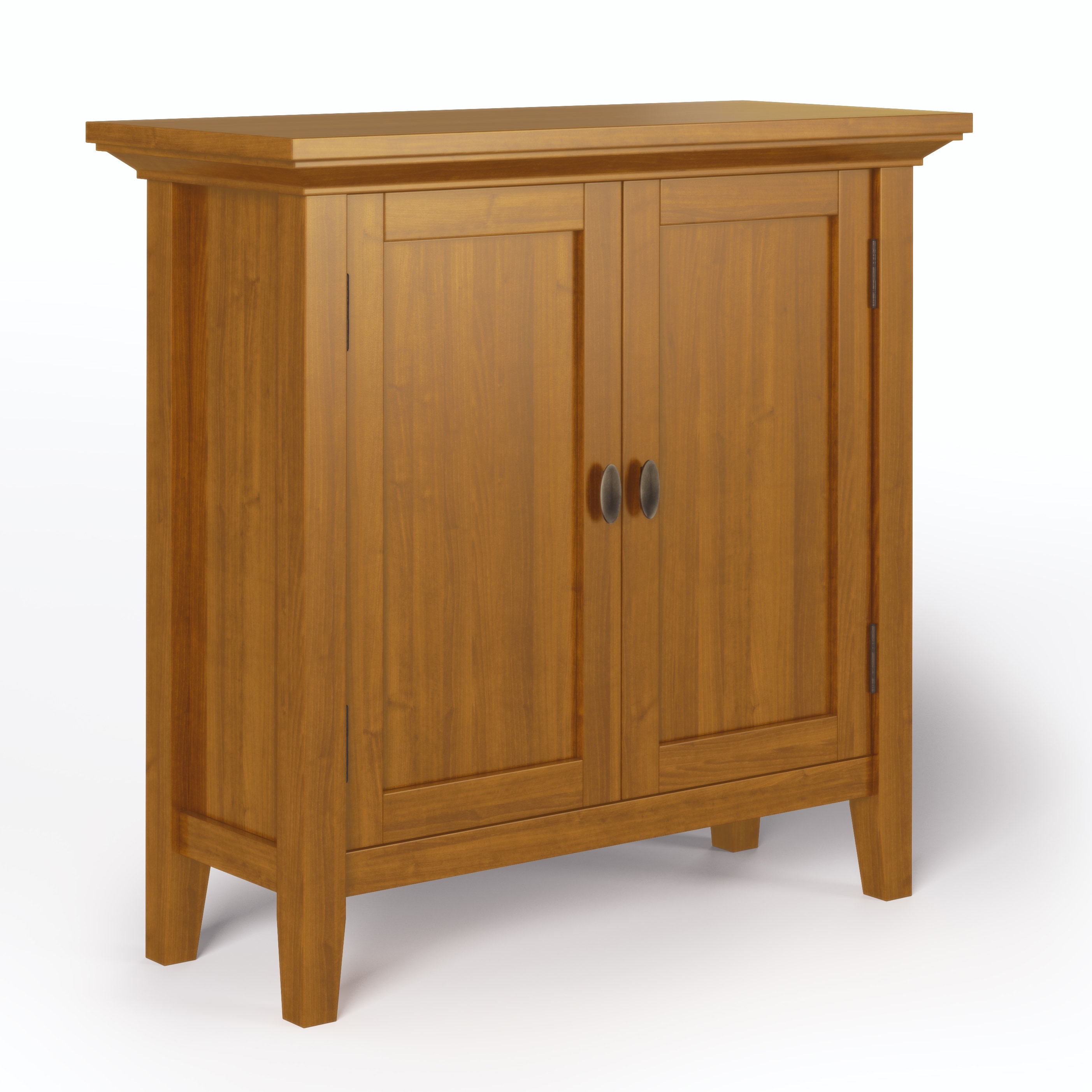 Simpli Home AXCRED14-LGB Redmond Light Golden Brown Transitional Wood Media Cabinet