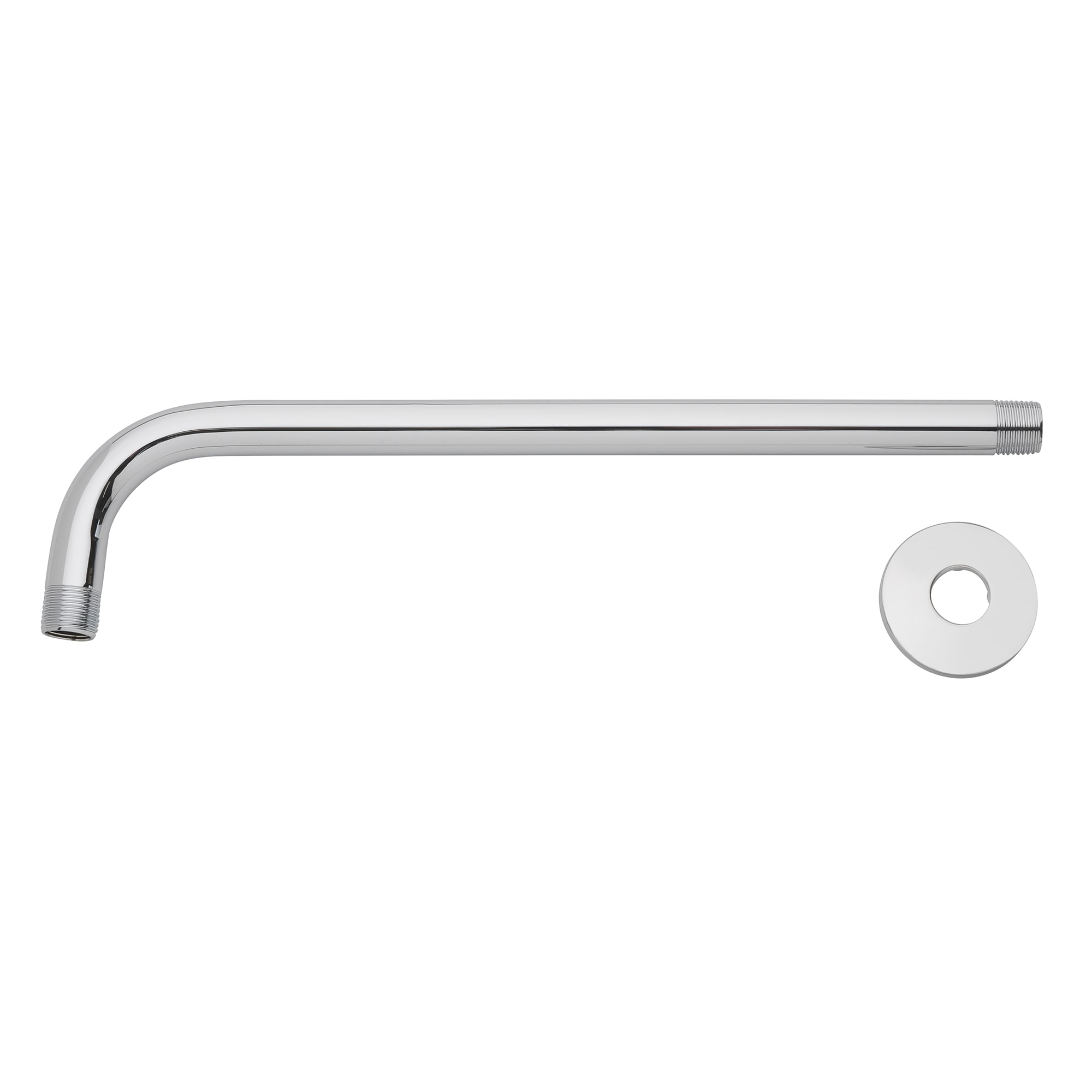 Essential™ Shower Series  Linear Round Jointed Wall Mount Shower Arm And  Flange