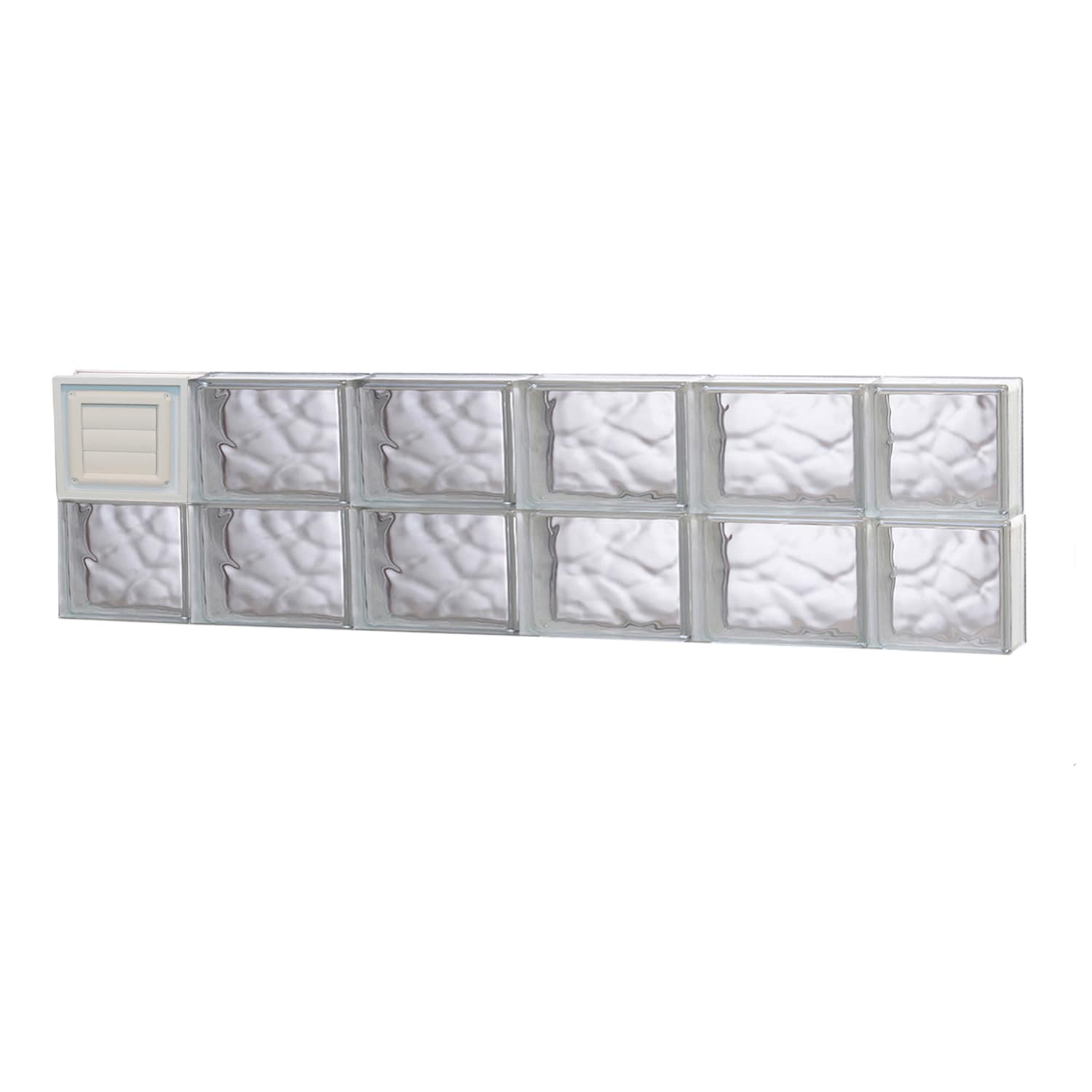 REDI2SET D4412DC Wavy Glass 42-1/2-in x 11-1/2-in Frameless Replacement Dryer vent Glass Block Window