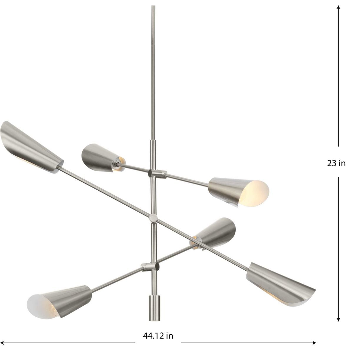 Cornett Brushed Nickel 6-Light Sputnik Chandelier