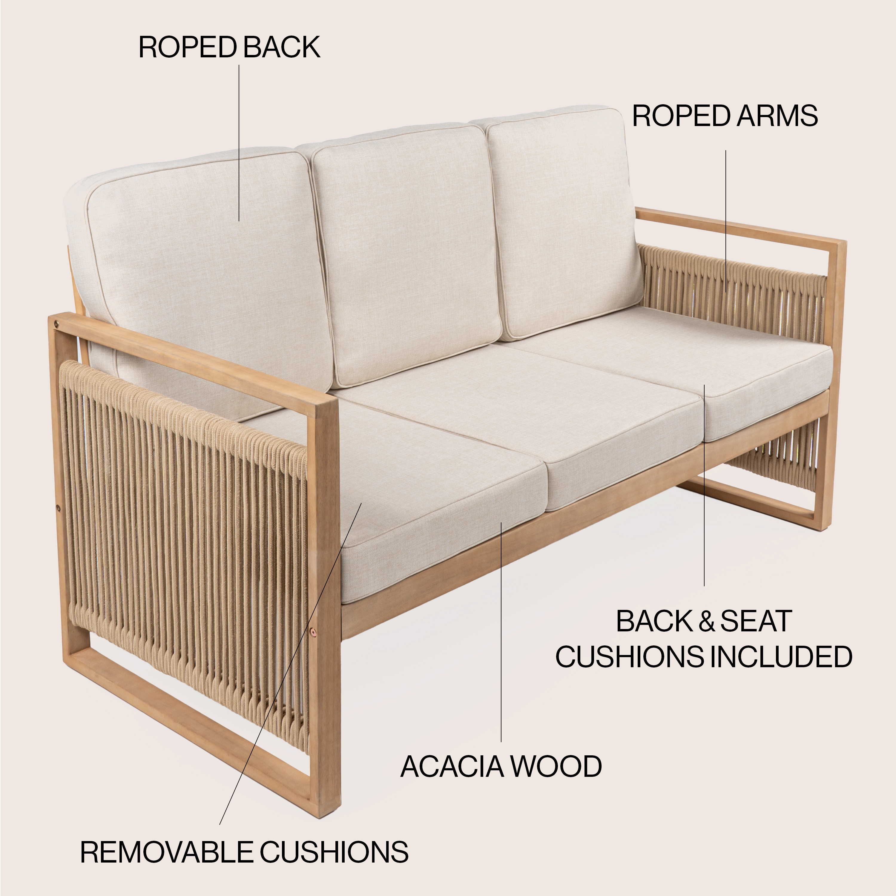 JONATHAN  Y SFB1002A Patio-Sofas-Daybeds - View #3