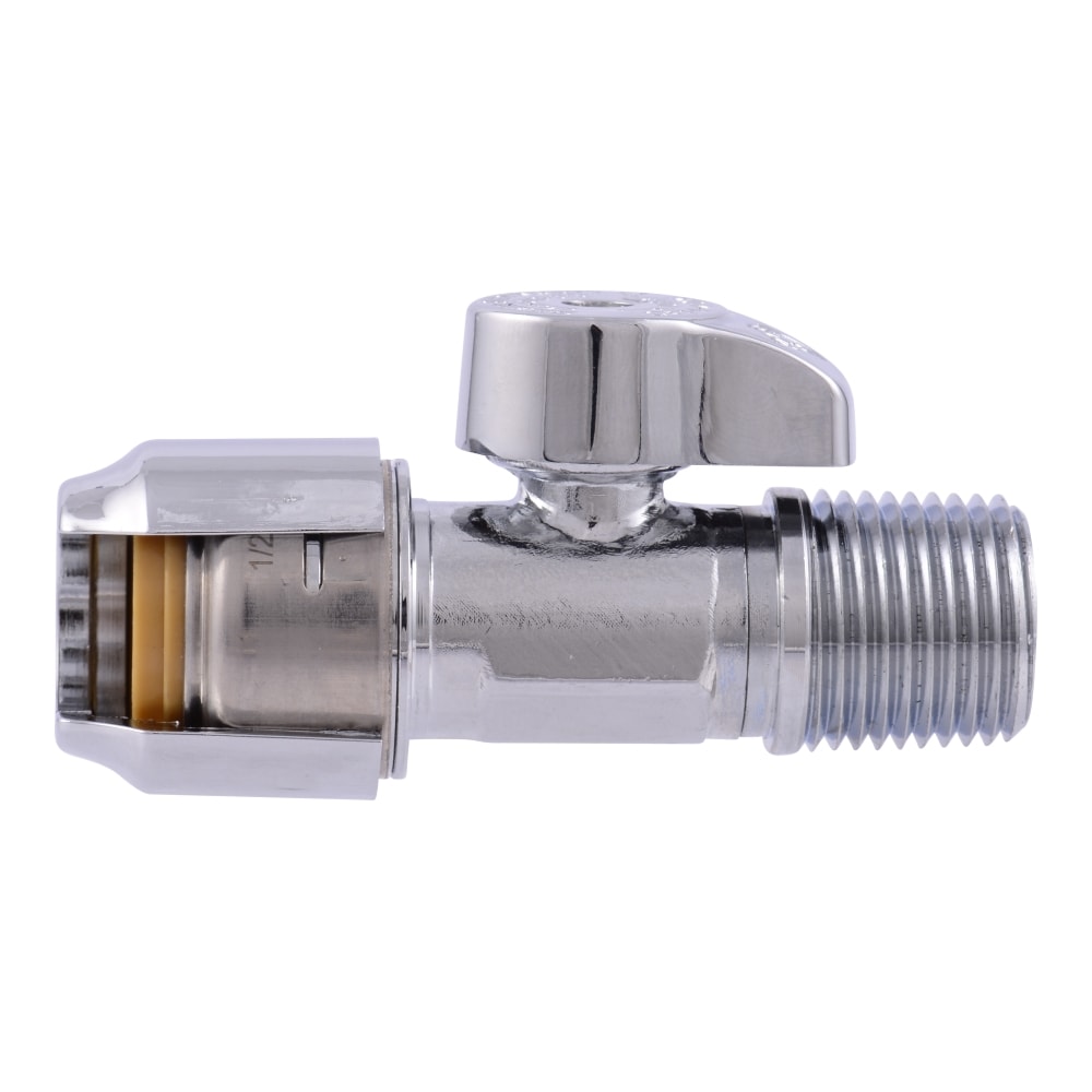 SharkBite 1/2-in Push-to-connect x 1/2-in MIP Brass Quarter Turn Stop ...