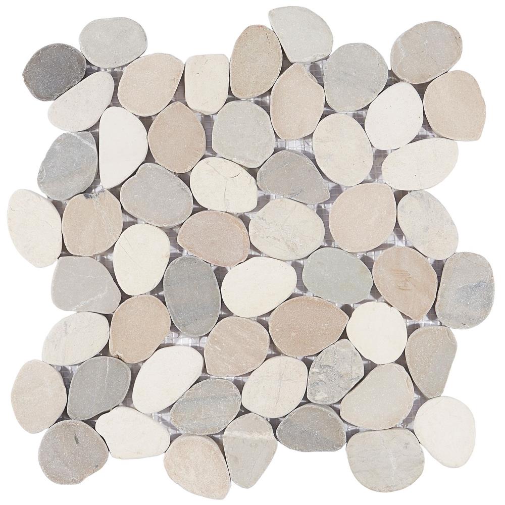 Artmore Tile EXT3RD105022 Sample - Landscape Light Blend 3-in x 6-in Natural Glass/Metal/Stone Wall Tile