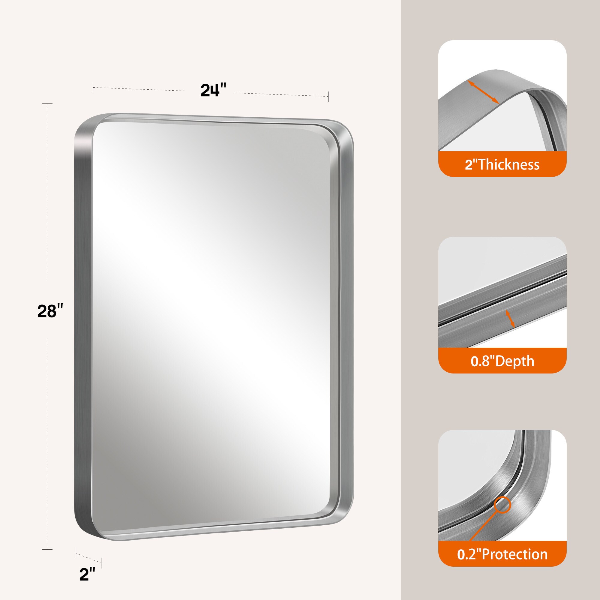 Dovelina LS-A-MR01106 Framed-Bath-Mirrors - View #3