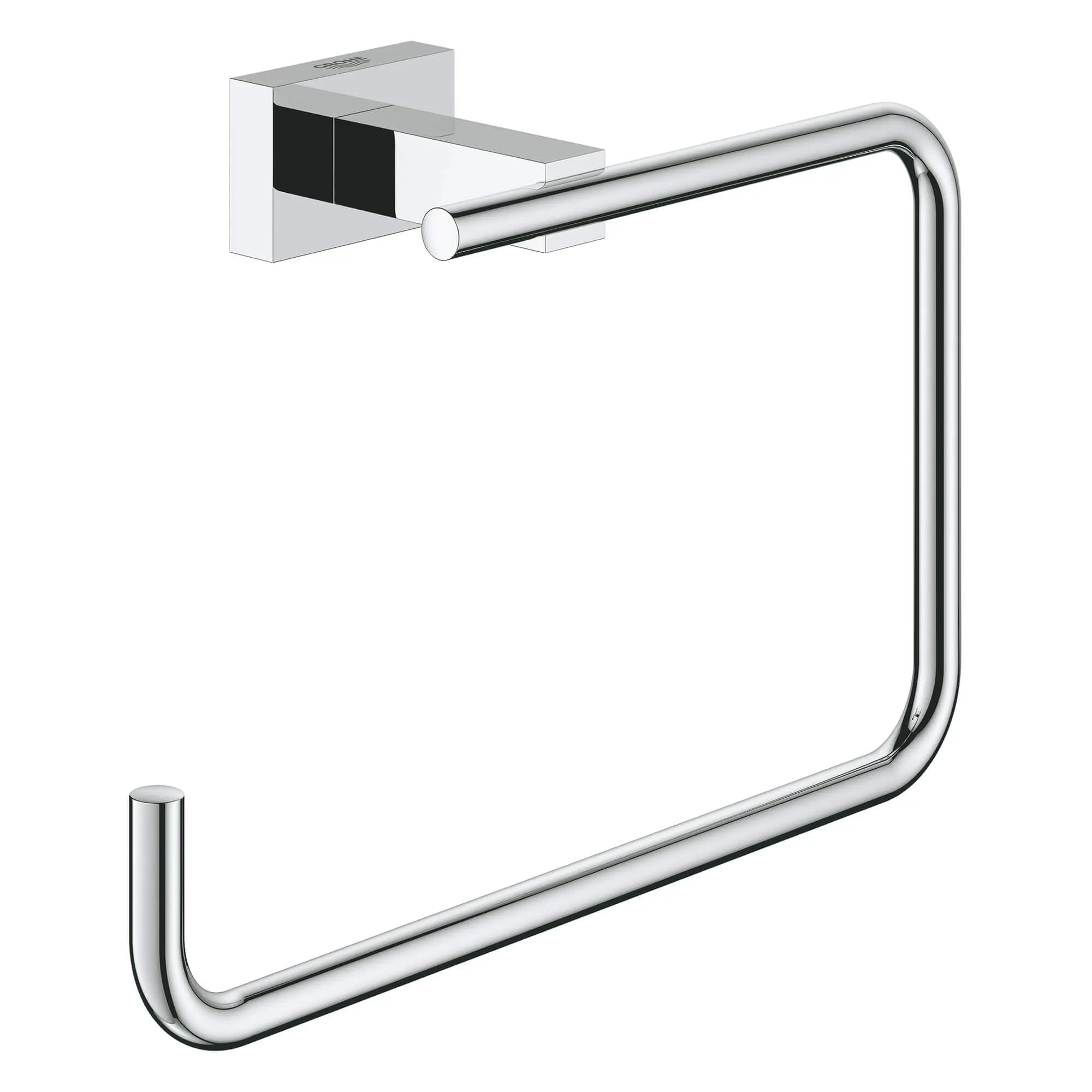 GROHE Essentials Cube 8-Inch Towel Ring in Chrome
