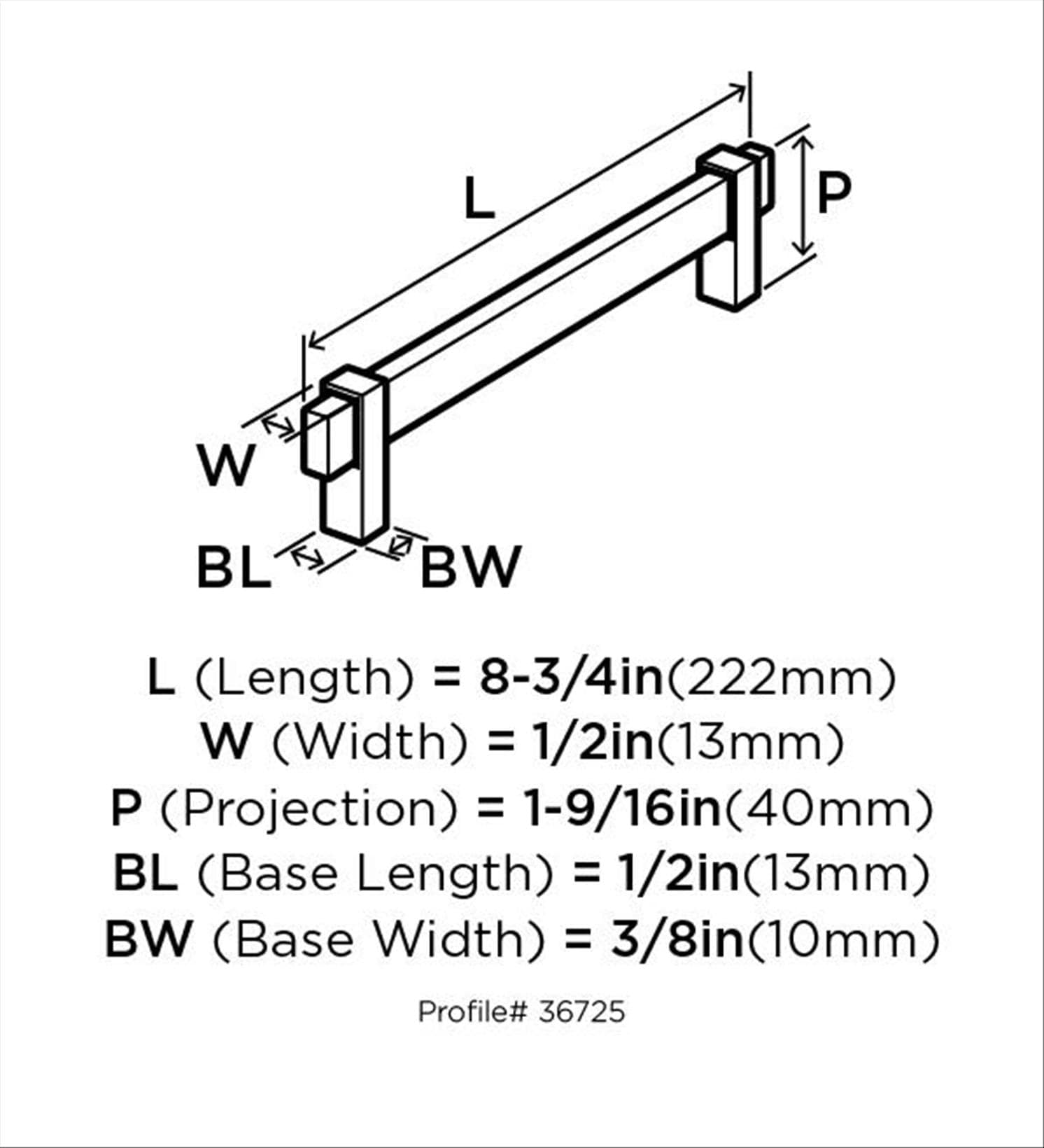 Amerock BP36725BBN26 Cabinet-Pulls - View #7