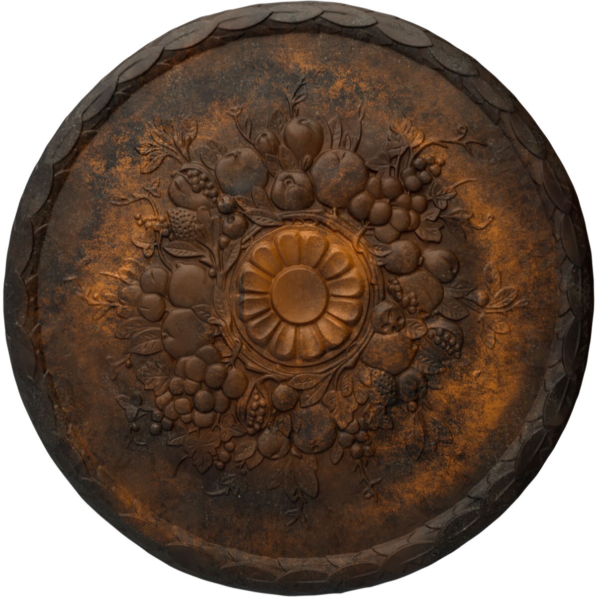 Ekena Millwork CM22ATRUS Anthony Harvest 22.5-in W x 22.5-in L Painted Rust Polyurethane Whole Ceiling Medallion