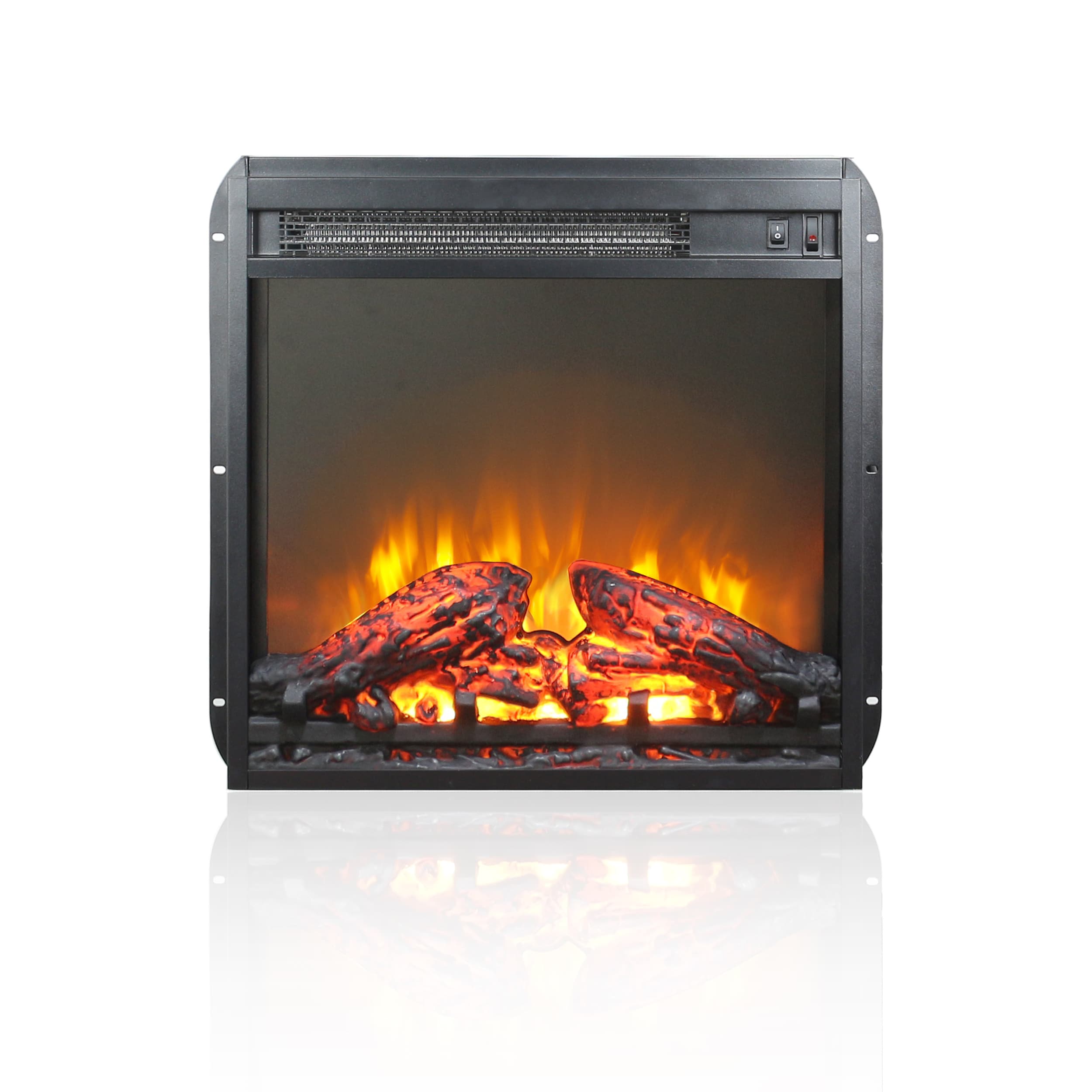 Bayfeve 19.2-in W Black Infrared Quartz Electric Fireplace BF-3307-FP Sansujyuku sansujyuku.com