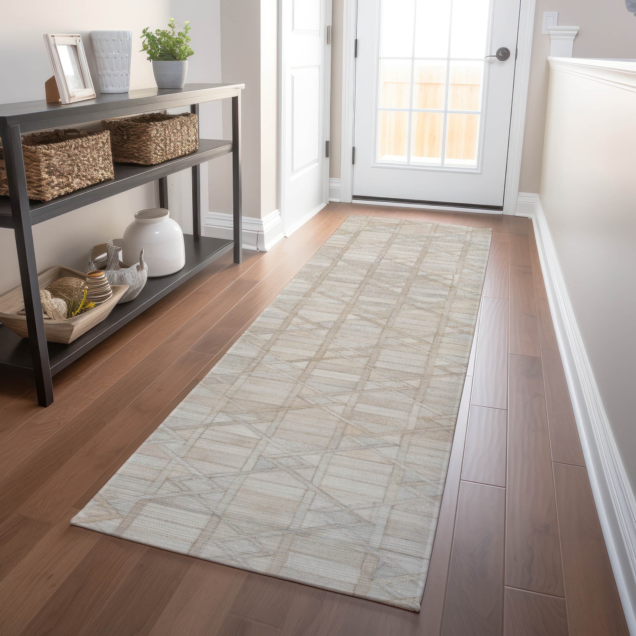 Addison Rugs AMF99IV2X8 Mayfield AMF99IV 2 x 7 (ft) Loomed Polyester Ivory Rectangular Indoor Abstract Machine washable Runner rug