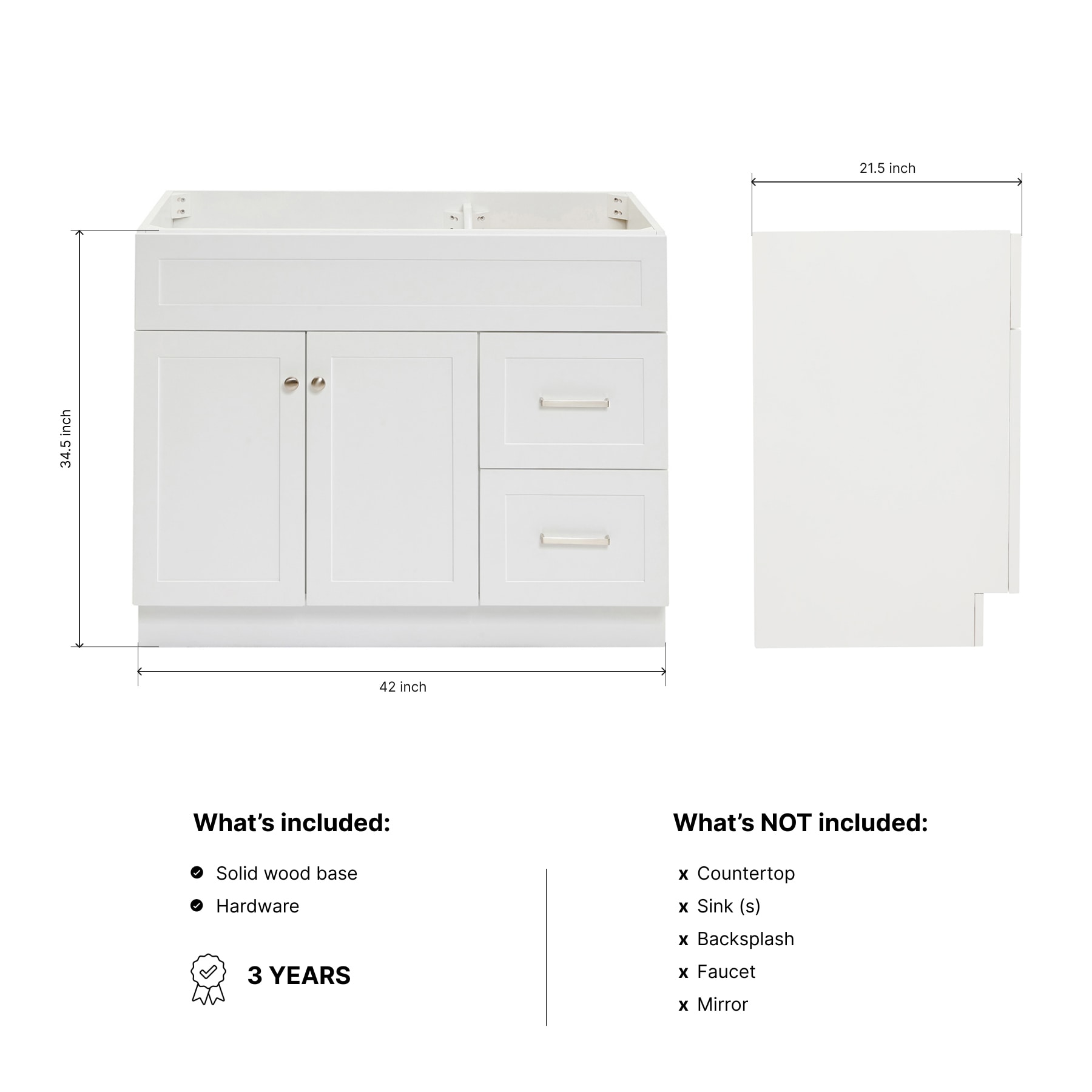 ARIEL F042S-L-BC-WHT vanities - View #4