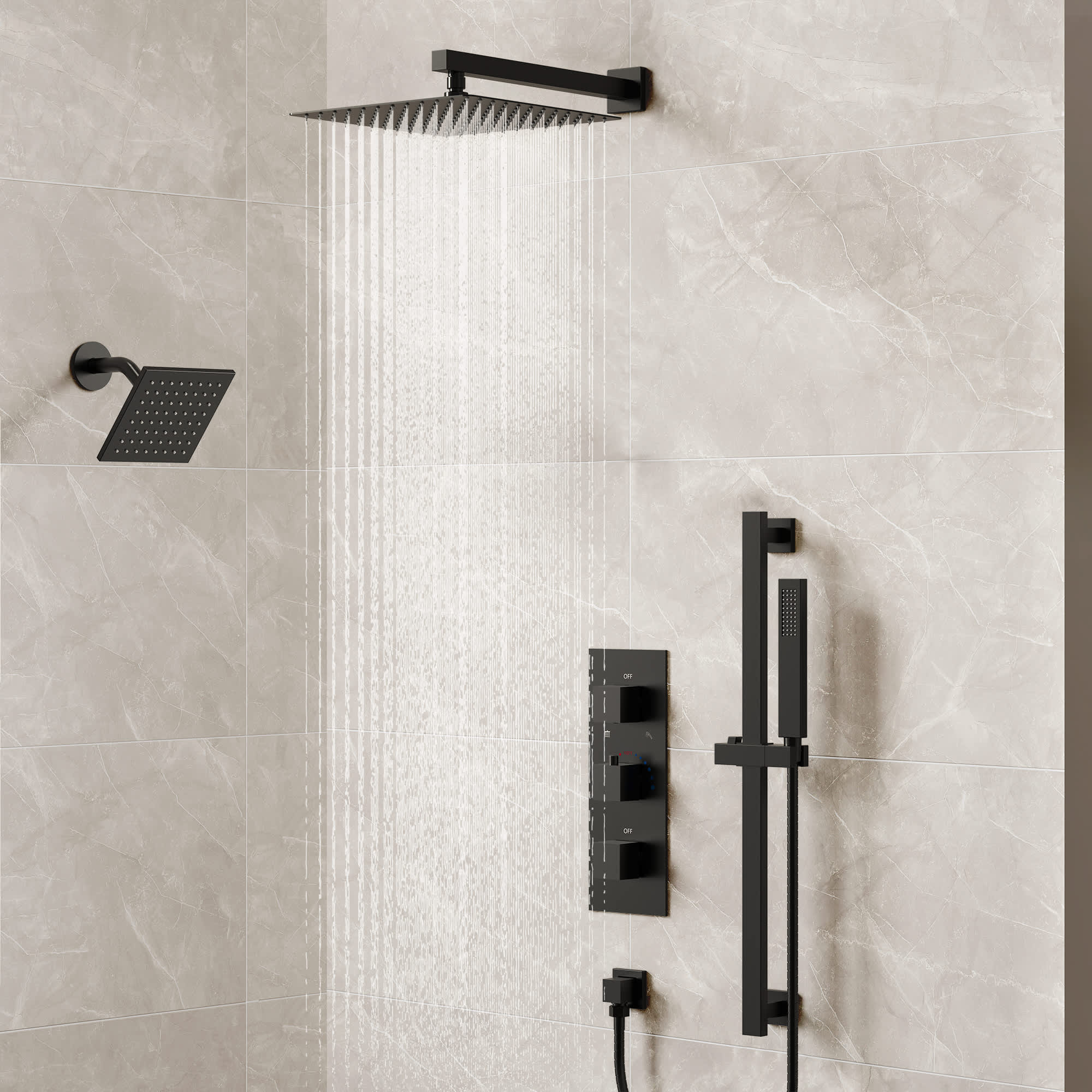 EVERSTEIN SFS-1016A-BK12 Showerhead-Bar-Panels - View #2