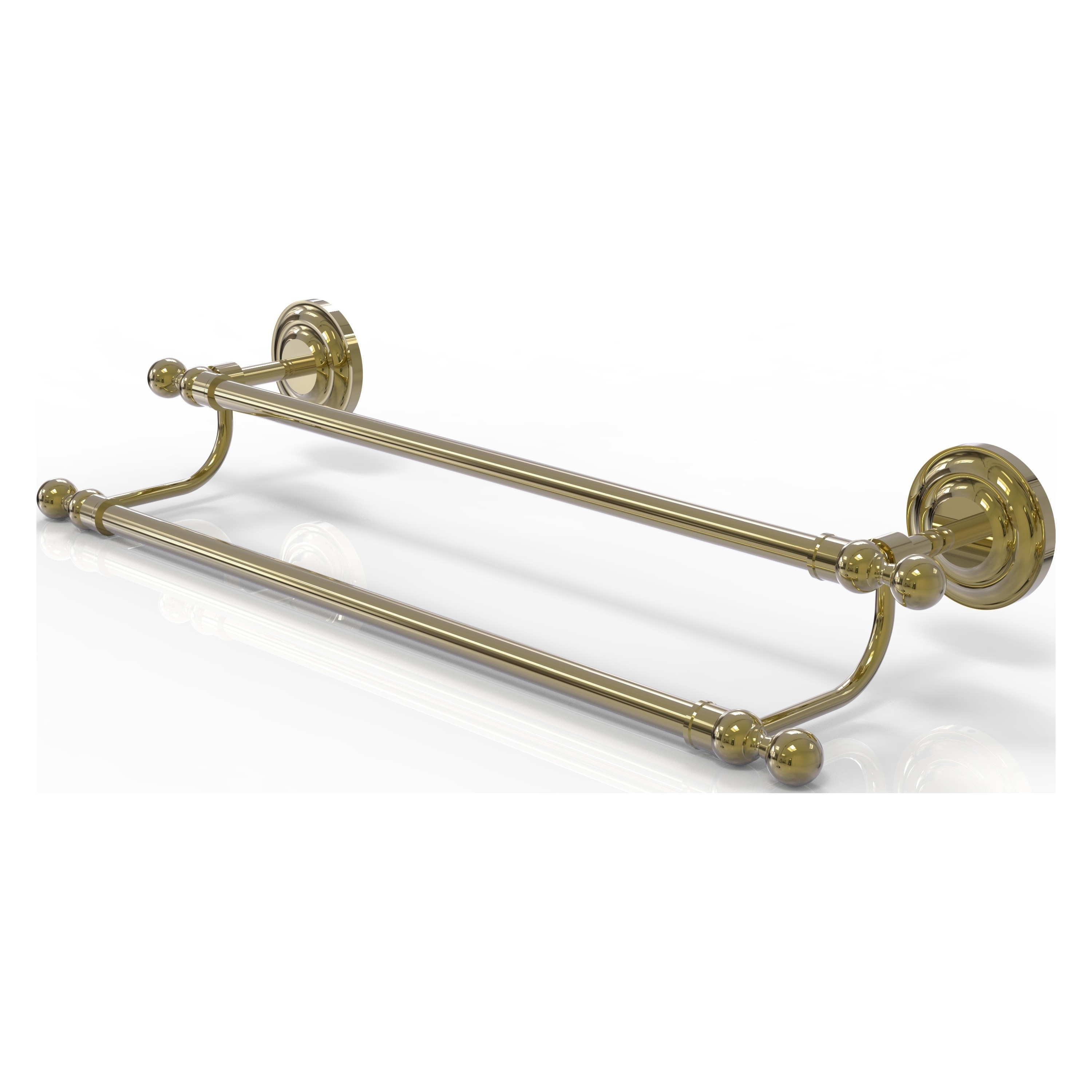 Allied Brass QN-72/30-UNL Que New 30-in double Unlacquered Brass Wall mount Double Towel Bar
