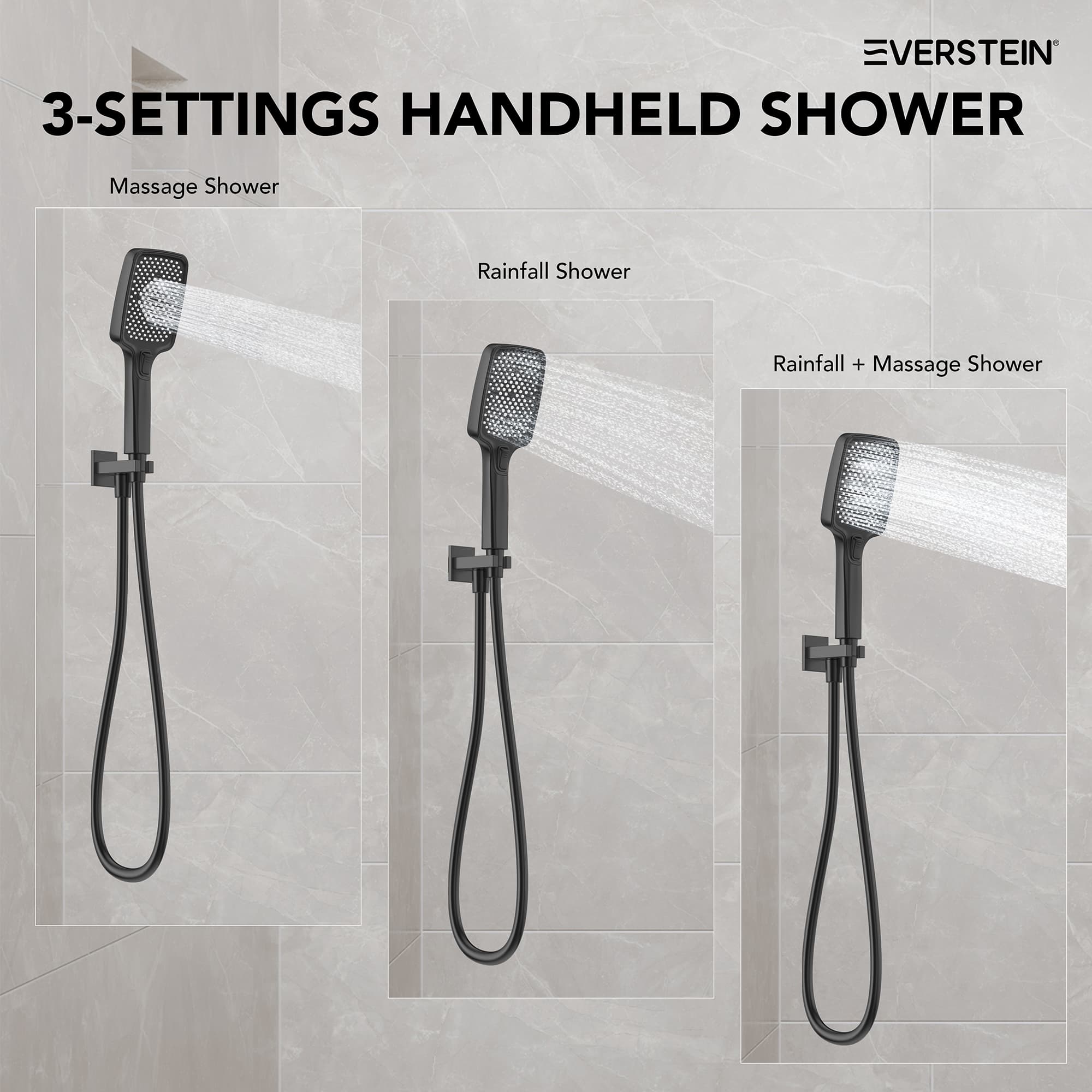 EVERSTEIN SFS-1075-BK Showerhead-Bar-Panels - View #9