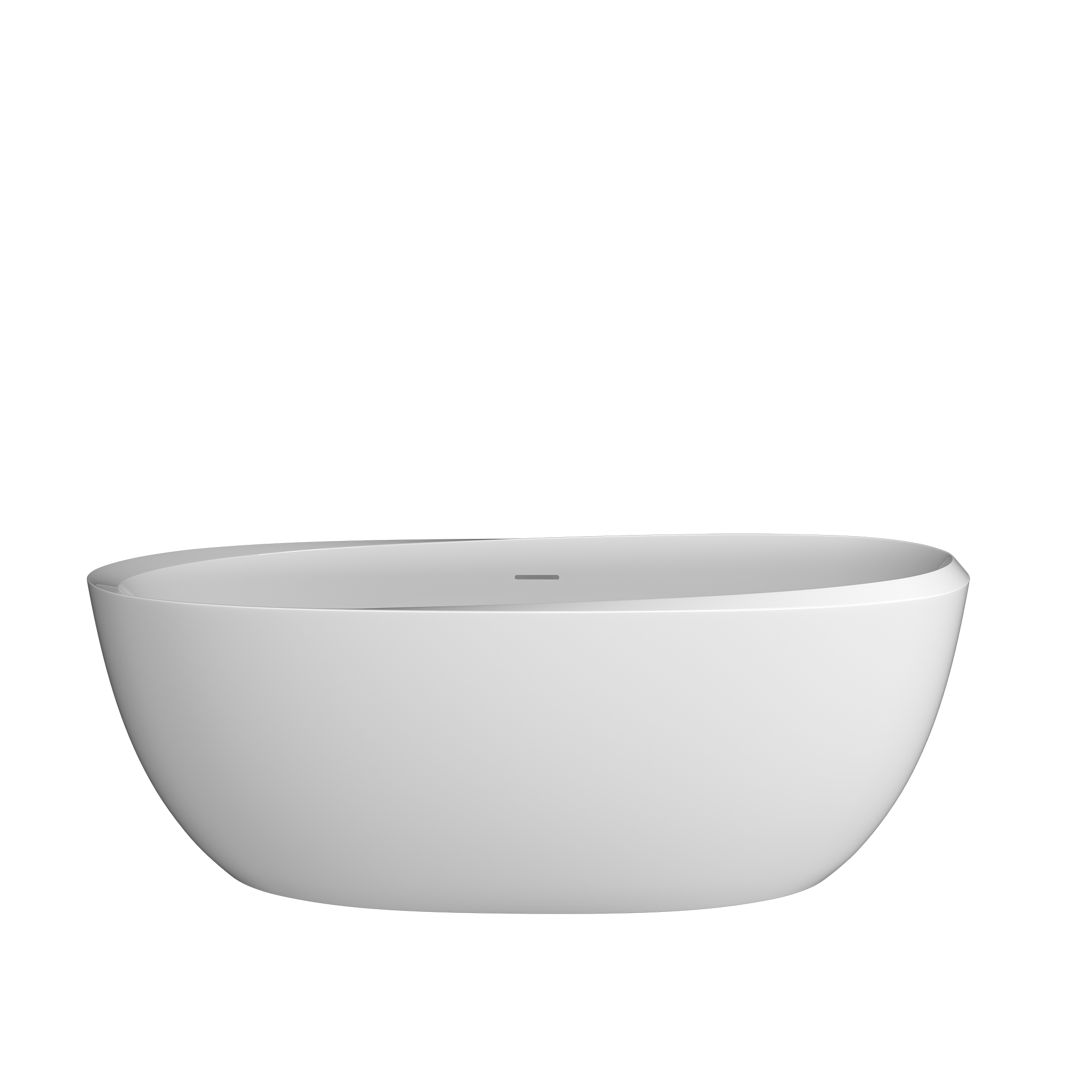 CASAINC CA367YKL 59-Inch Modern Oval Freestanding Acrylic Bathtub 29.5-in x 59-in Gloss White Acrylic Oval Freestanding Soaking Bathtub with Drain ( Center Drain )