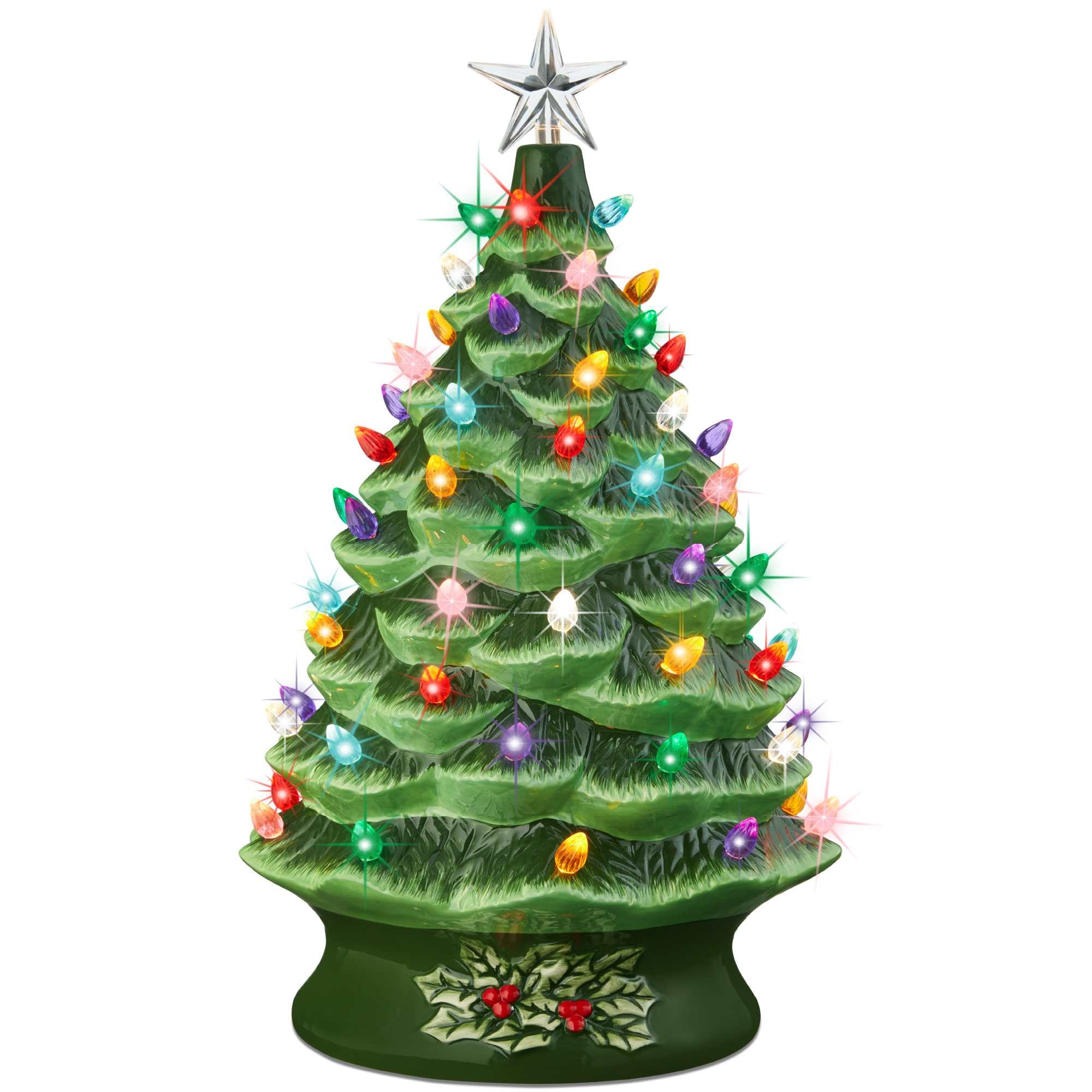 Best Choice Products -  24in X-Large Pre-Lit Ceramic Christmas Tree Decor w/ 74 Multicolor Bulbs ...