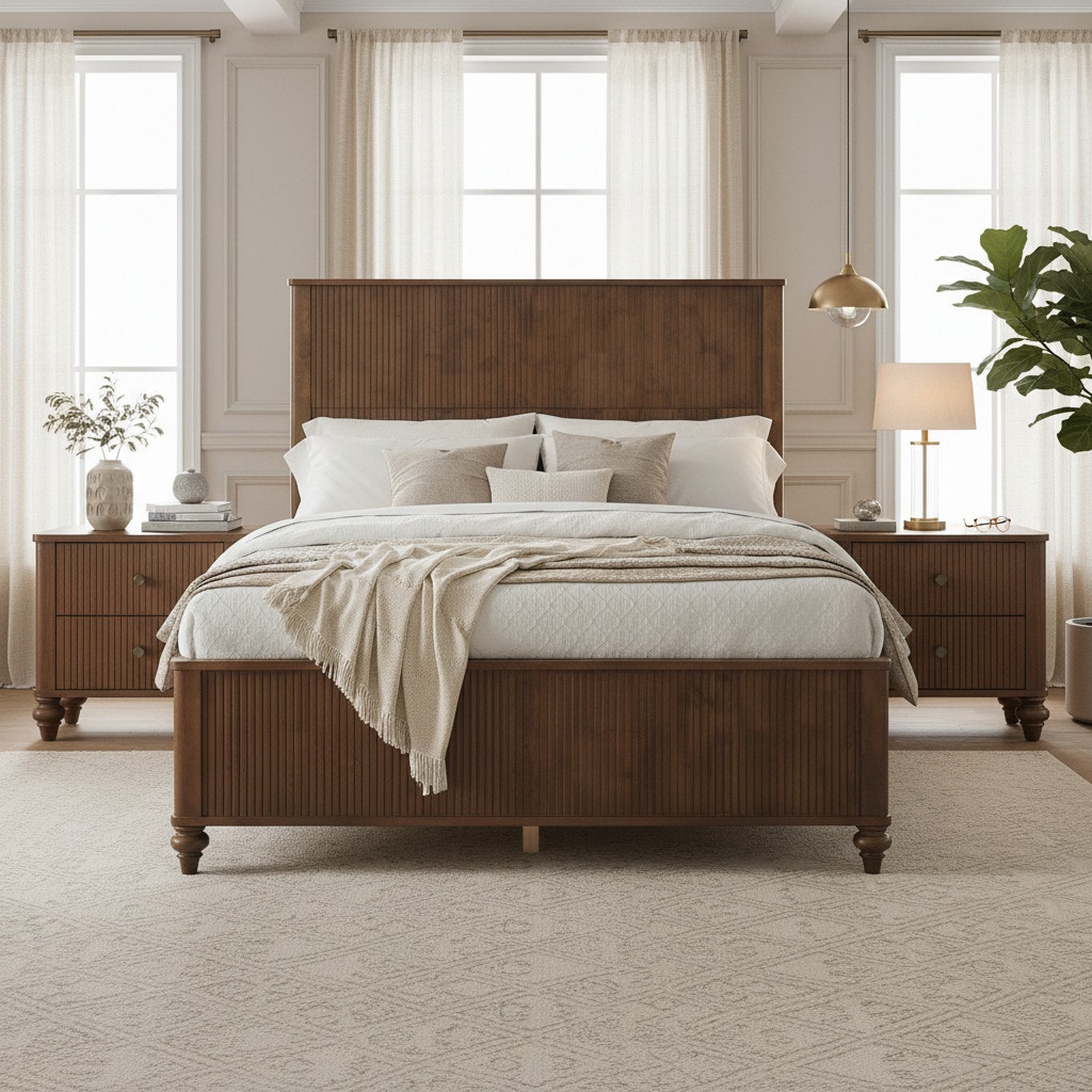 Christopher Knight Home - Silverton Modern 3-Piece Bedroom Set with Classic Grooved Panels Bed Fr...