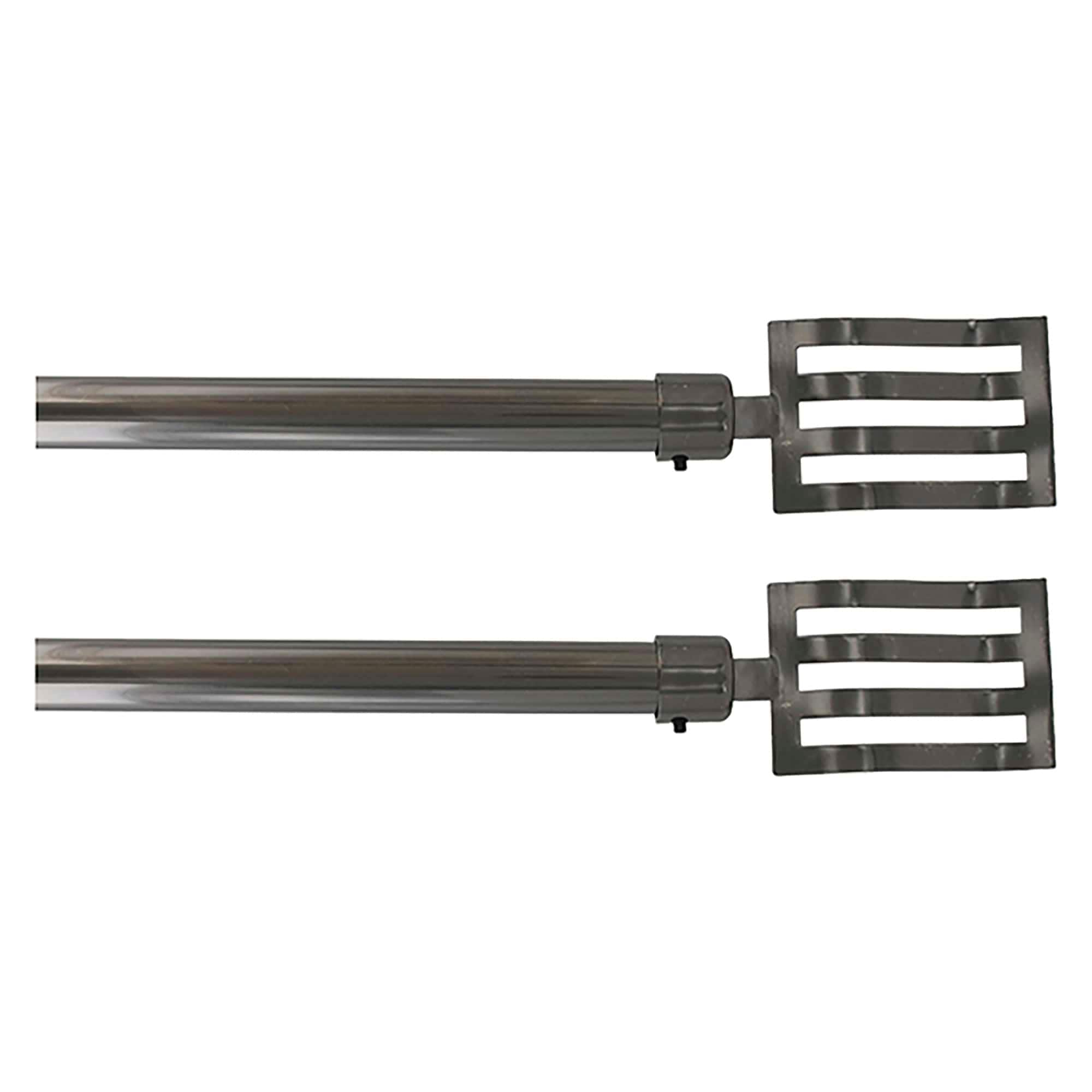 EVIDECO FRENCH HOME GOODS - Set of 2 Adjustable Curtain Rods 50-in to 82-in - Modern Graphite Fin...