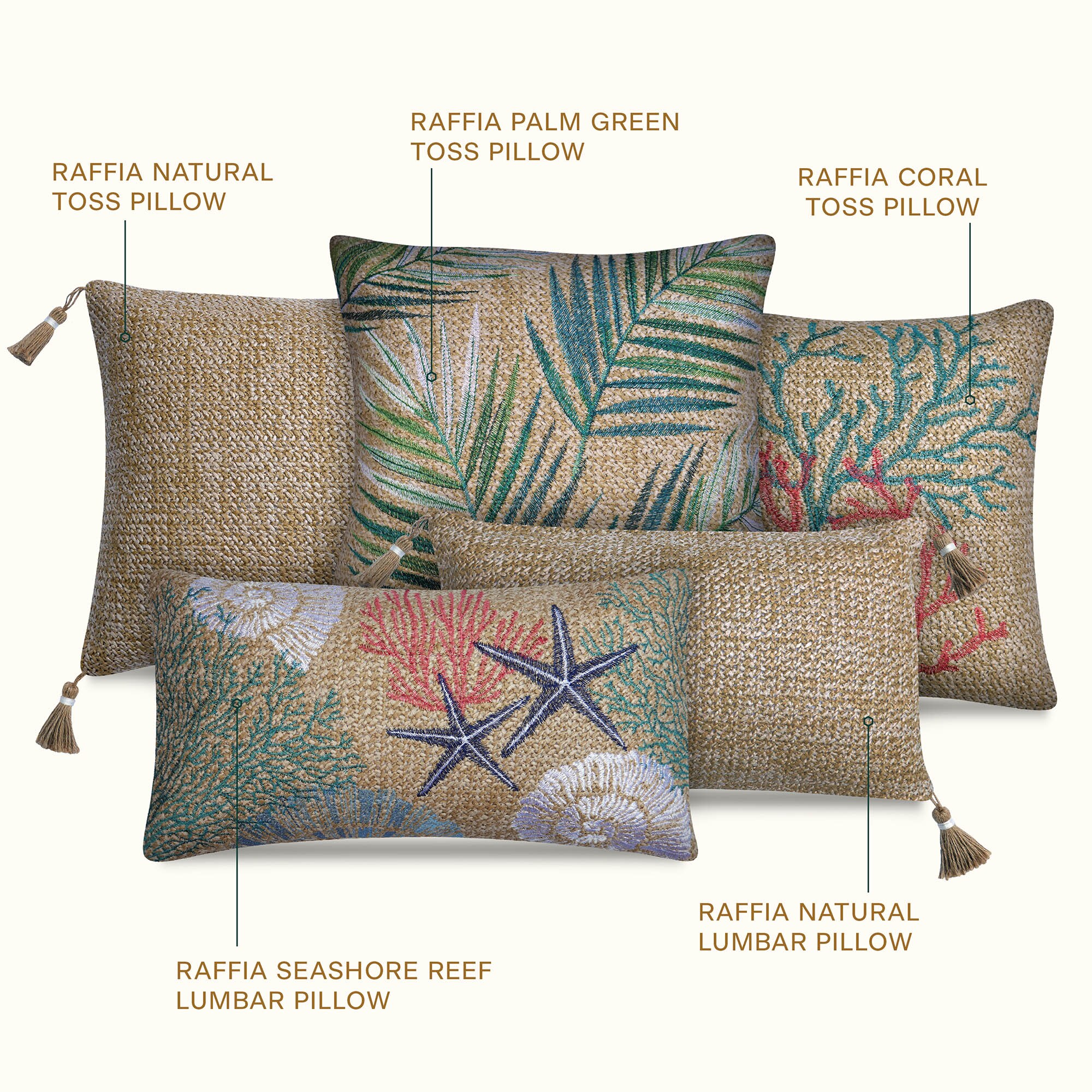 3i Products 2 Pack Animal Print Raffia Coral Square Throw Pillow in the Outdoor Decorative Pillows department at Lowes