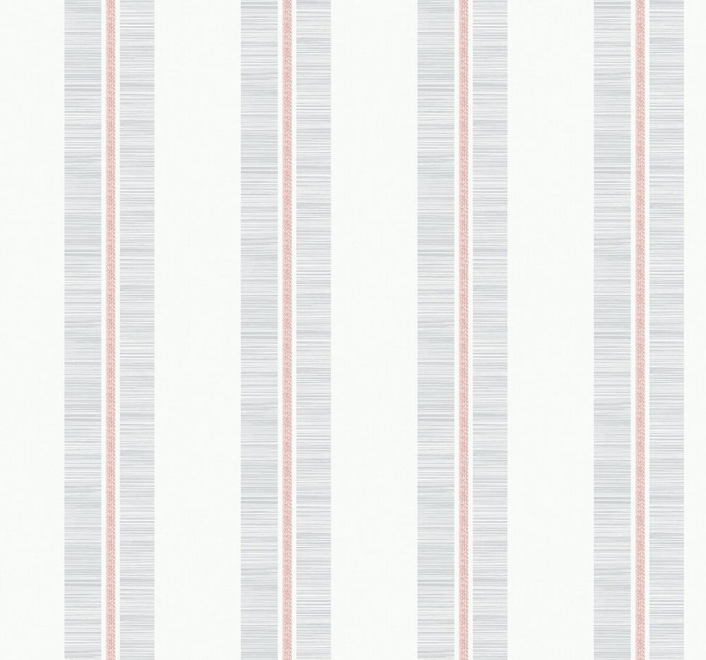 Seabrook Designs MB31001 Beach House 60.75-sq ft Pink Sunset Paper Stripes Unpasted Wallpaper