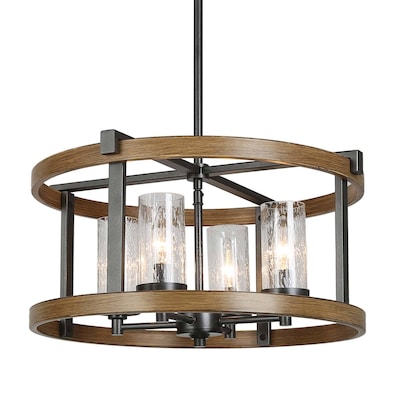 28 x 21 x 21 Inches Deco 79 Gold Wood Rustic Caged Chandelier 