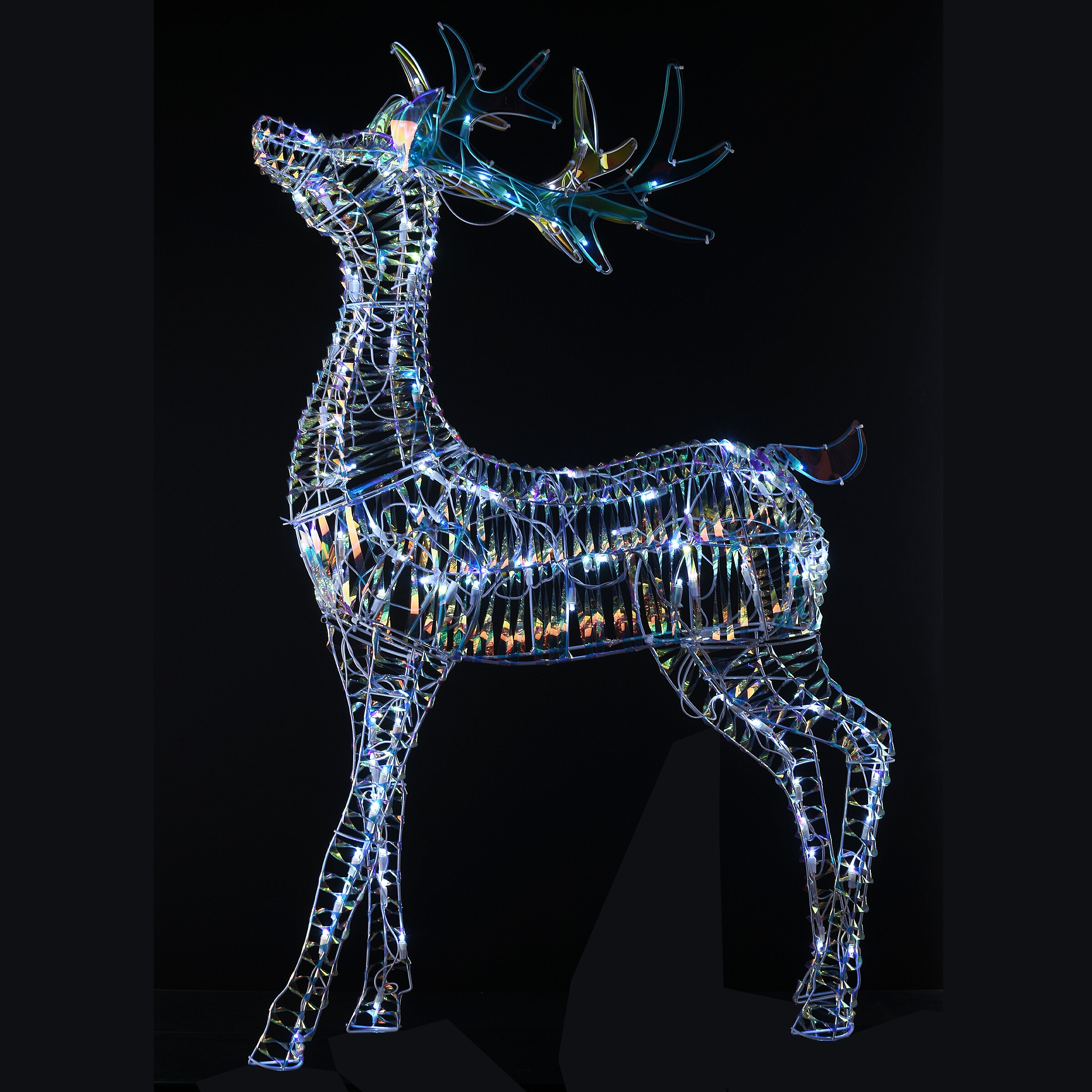 LuxenHome 55.12-in Reindeer Yard Decoration with White LED Lights in the  Outdoor Christmas Decorations department at