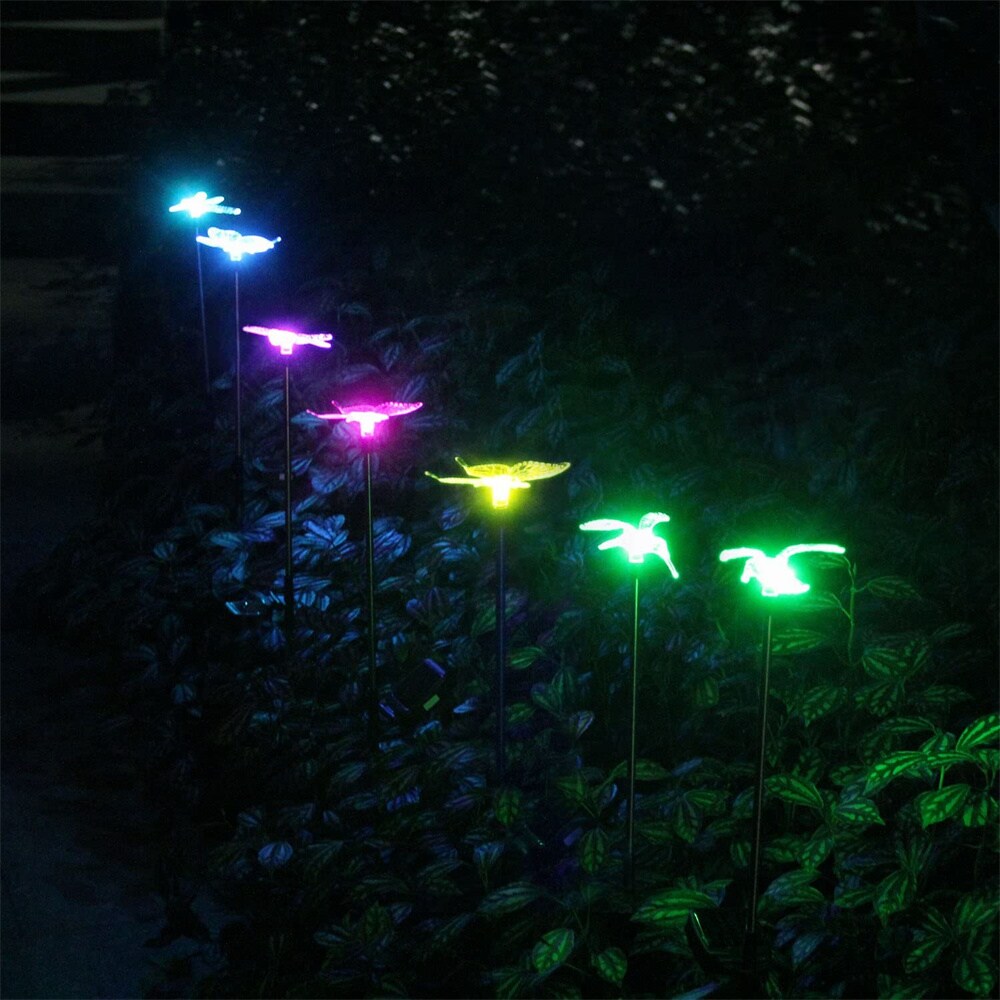 Zhaomeidaxi Solar Stake Light, Solar Powered Decorative Landscape Lighting  Hummingbird Butterfly Dragonfly for Outdoor Path, Yard, Lawn, Christmas