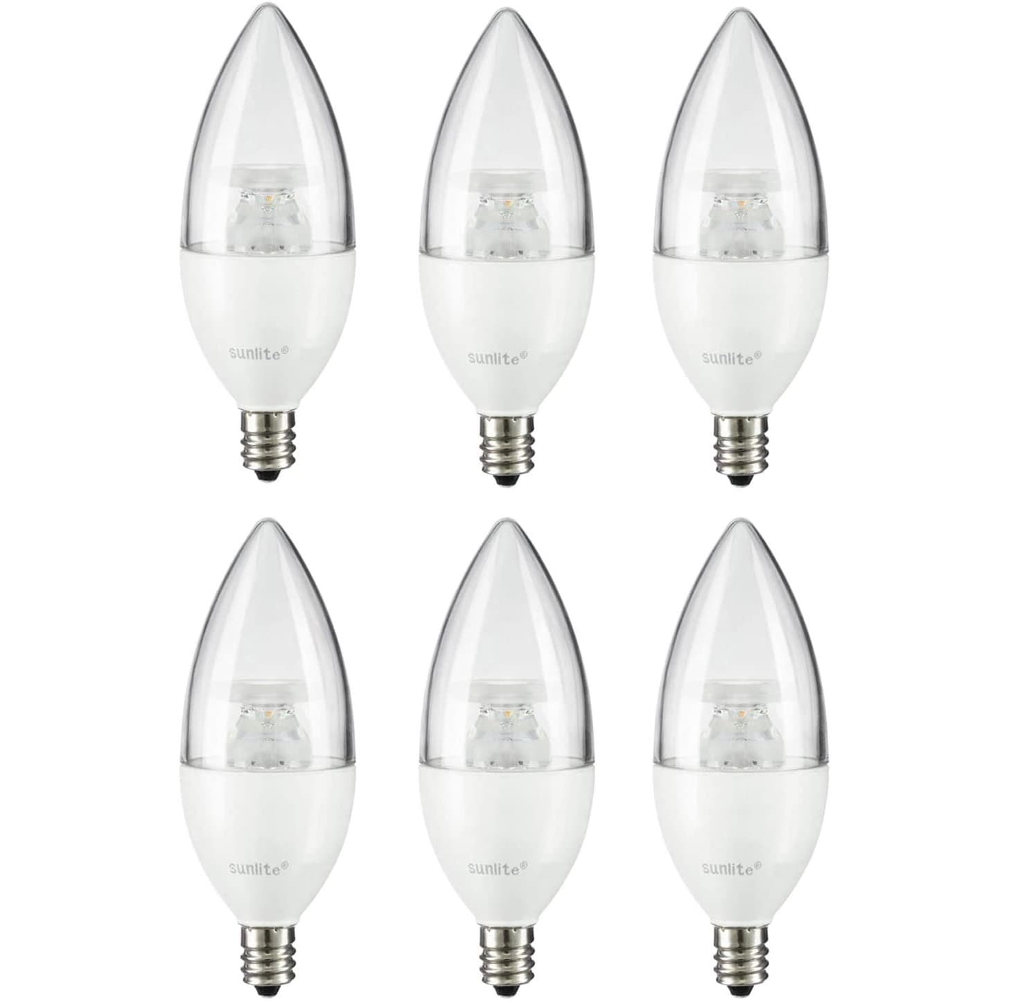 Sunlite 40-Watt EQ B11 Warm White Candelabra Base (e-12) Dimmable LED ...