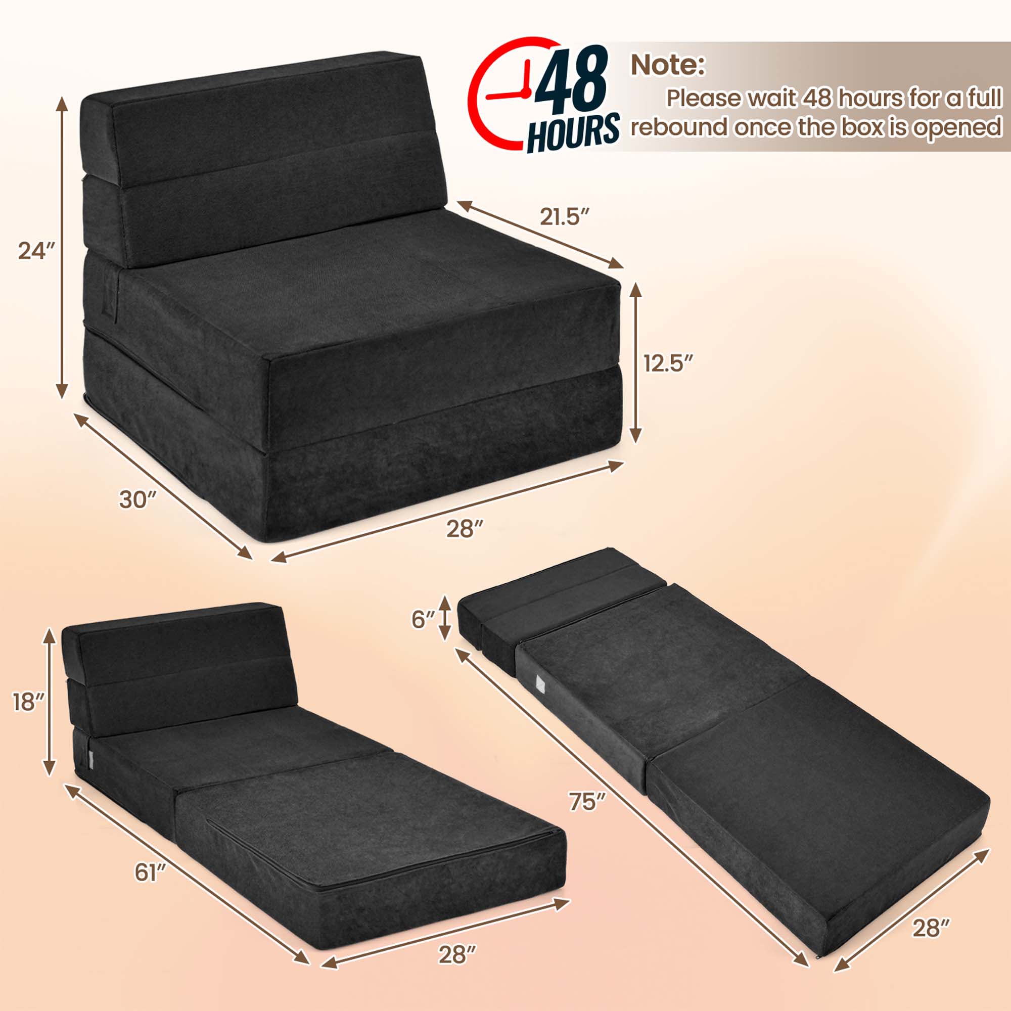 Costway HCST00350 futons - View #2