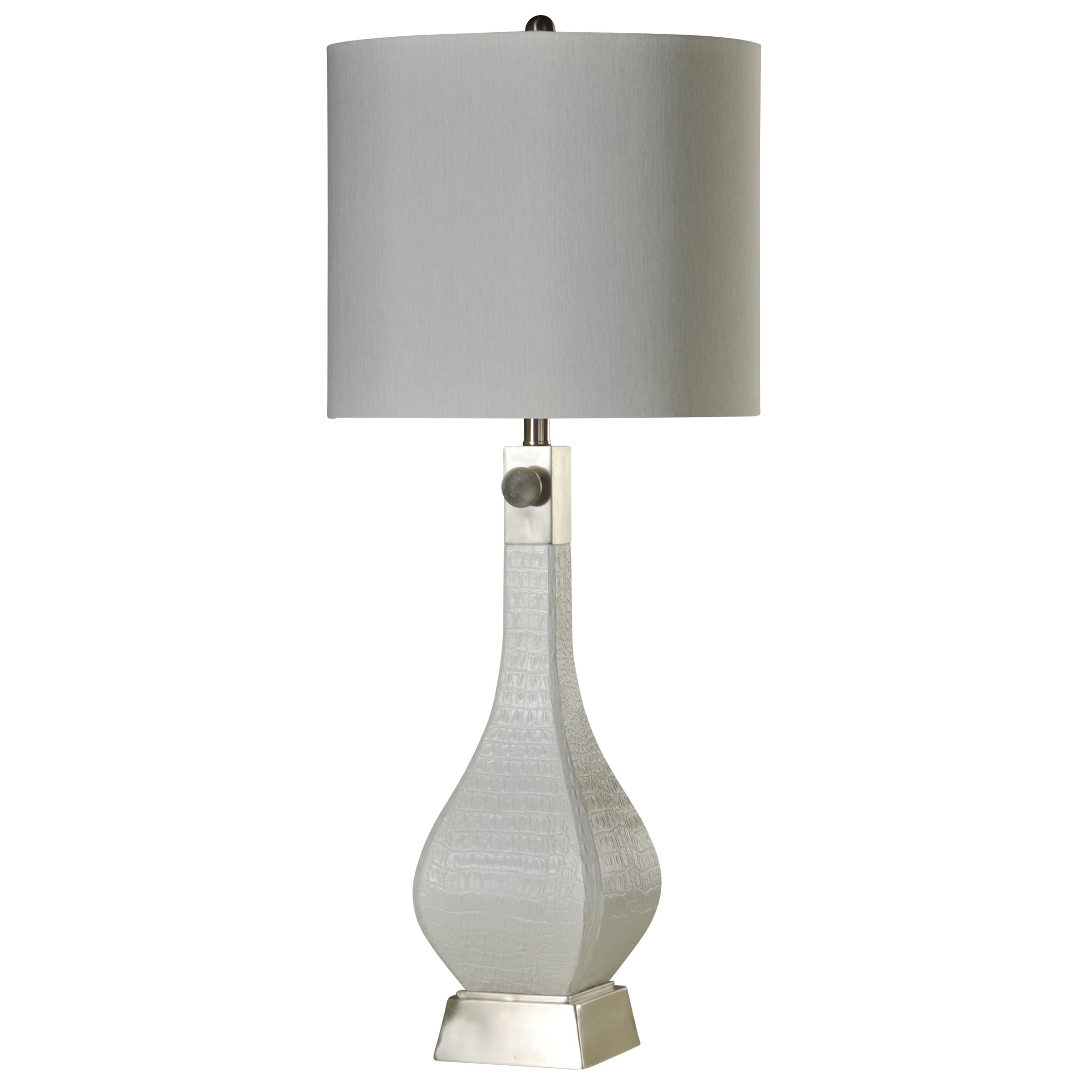 StyleCraft Home Collection JS313914DS 38-in White Table Lamp with Fabric Shade