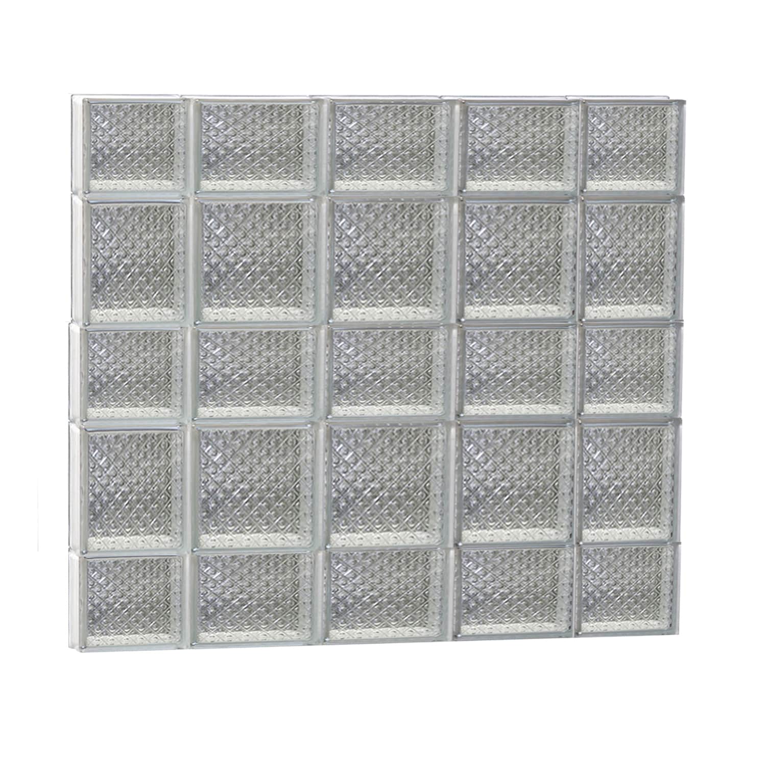 REDI2SET S3634DP Diamond Glass 34-3/4-in x 32-3/4-in Frameless Replacement Glass Block Window