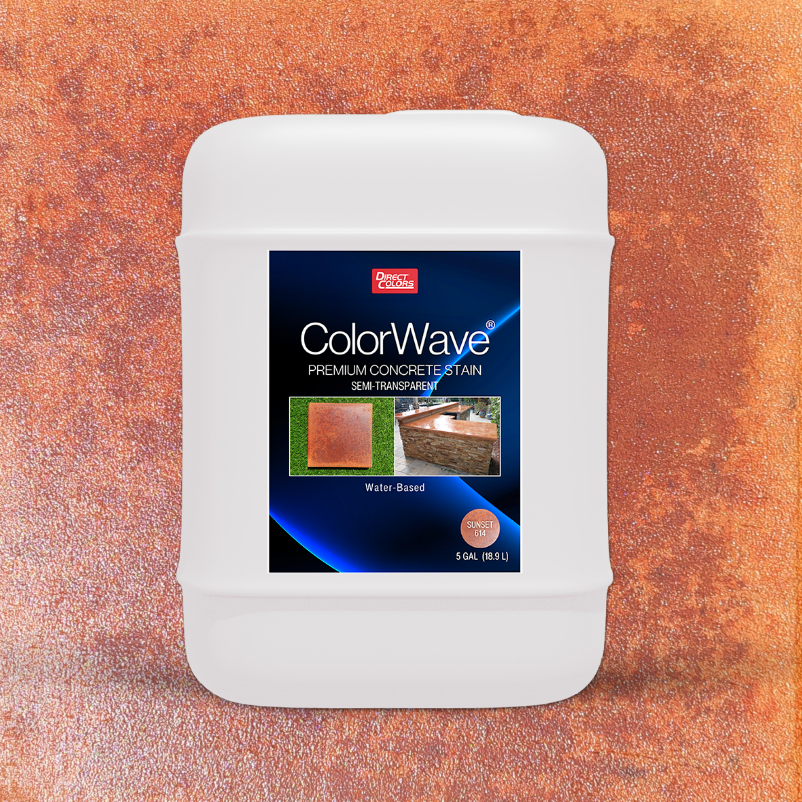 Direct Colors DC-CLW-614-5GAL ColorWave Sunset Tan Water-based Ready-to-use Concrete stain ( 5-gallon )