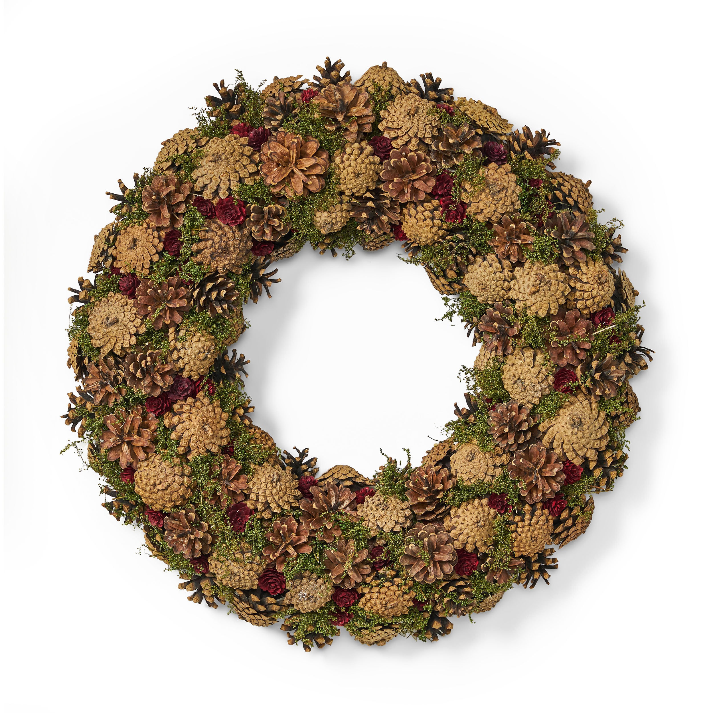 Best Selling Home Decor 18.5-in Indoor/Outdoor (non powered) Natural Pinecones Artificial Christmas Wreath