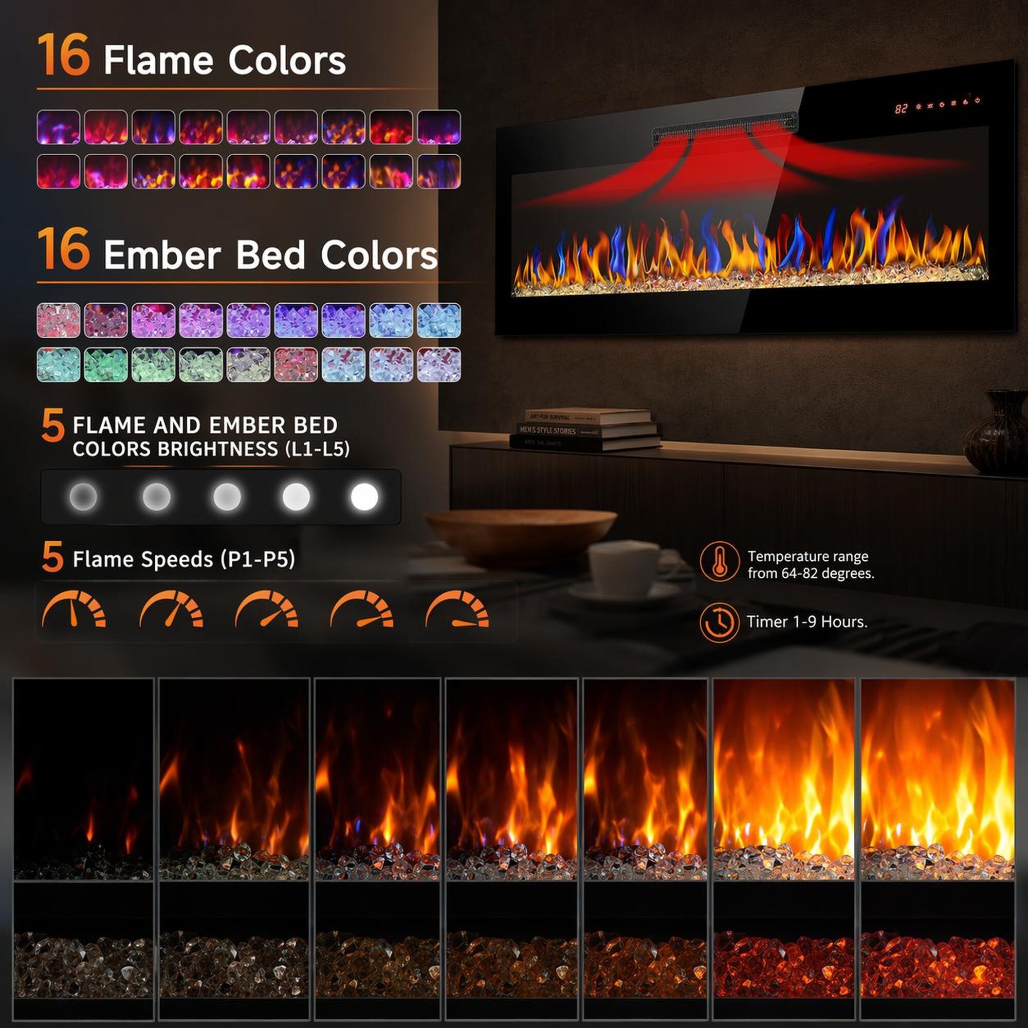 TEINIE HJJ-W1769133637 Electric-Fireplaces - View #4