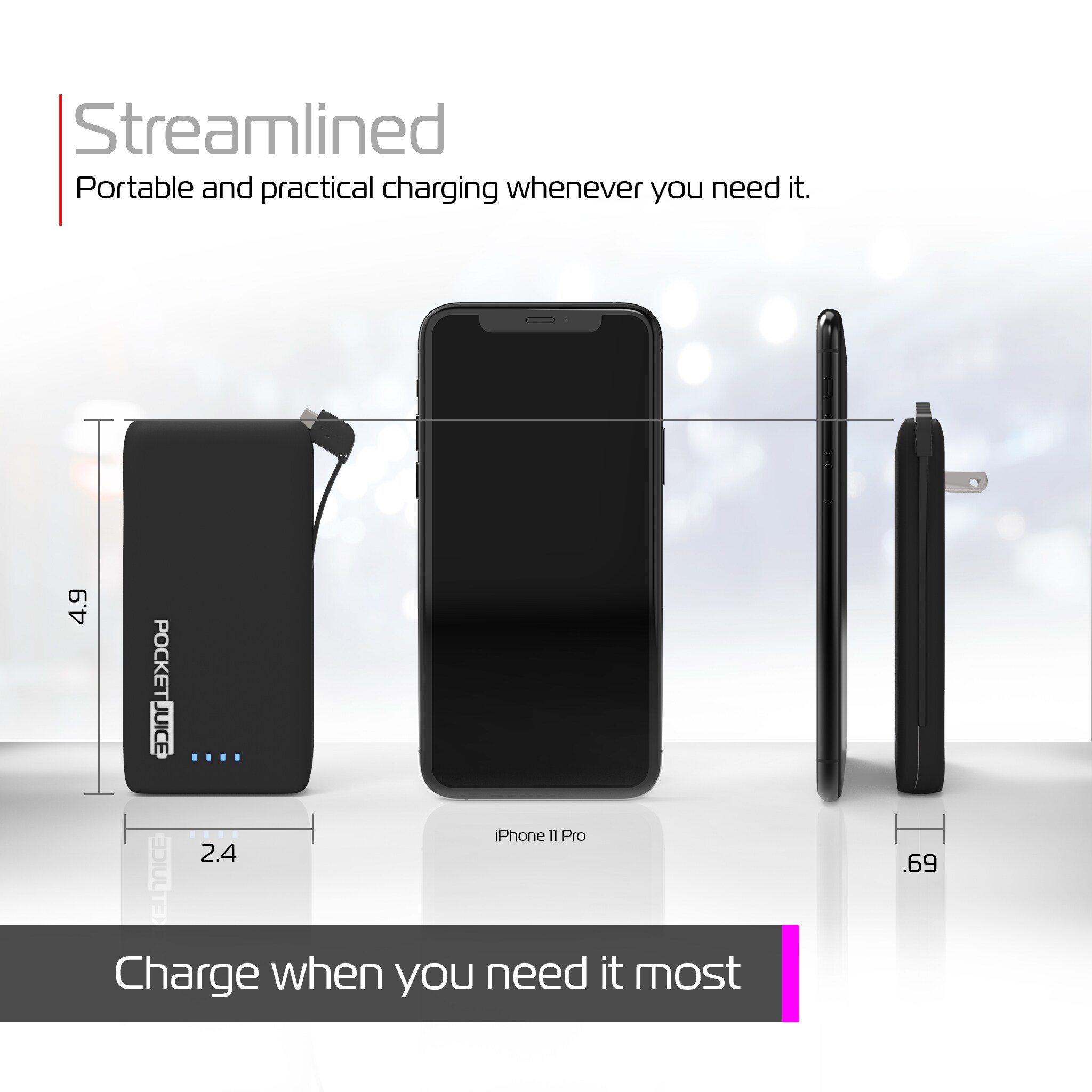 15,000mAh 5 Full Smartphone Charge Portable Power Bank from Juice