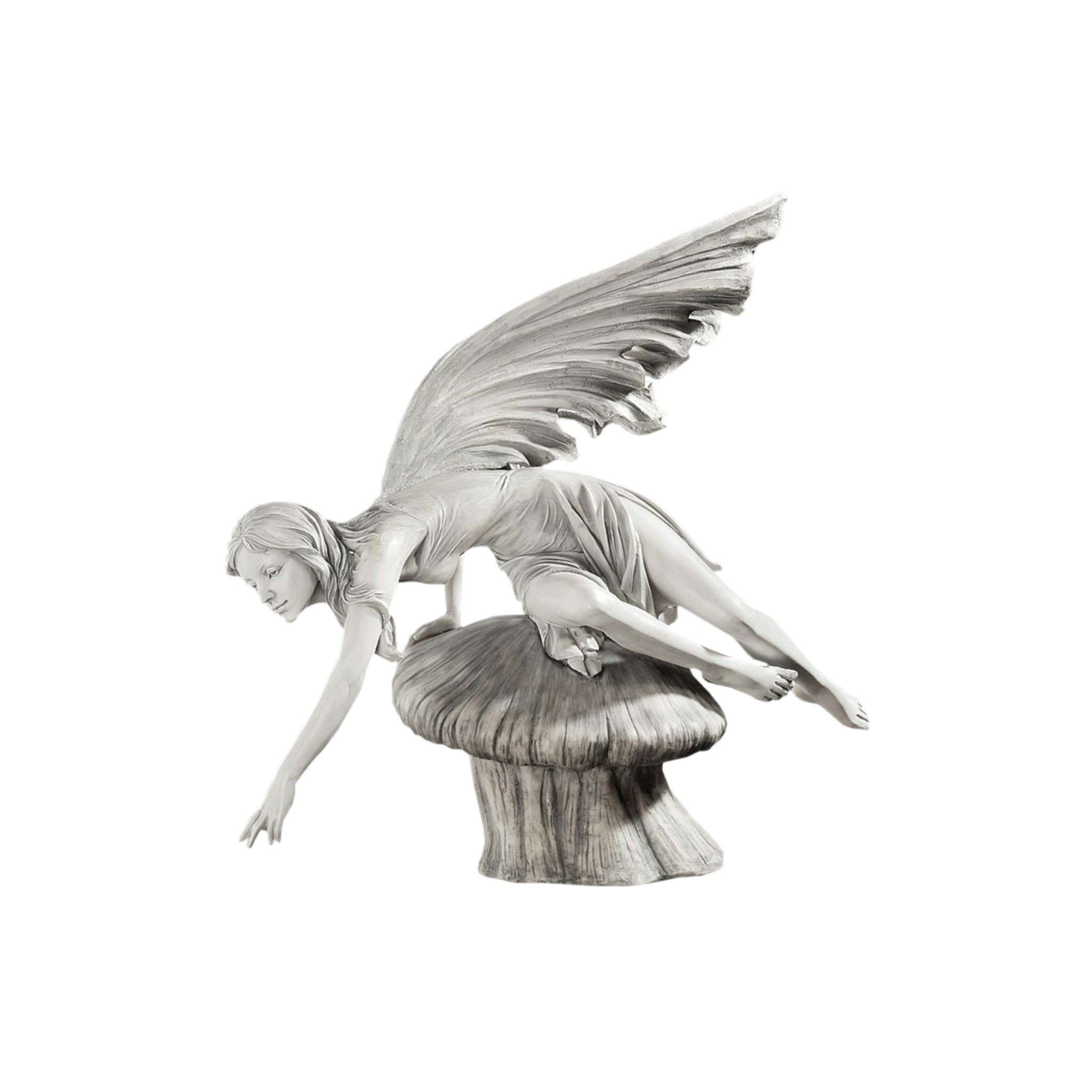 18-Inch Antique Stone Resin Daydream Fairy Garden Statue