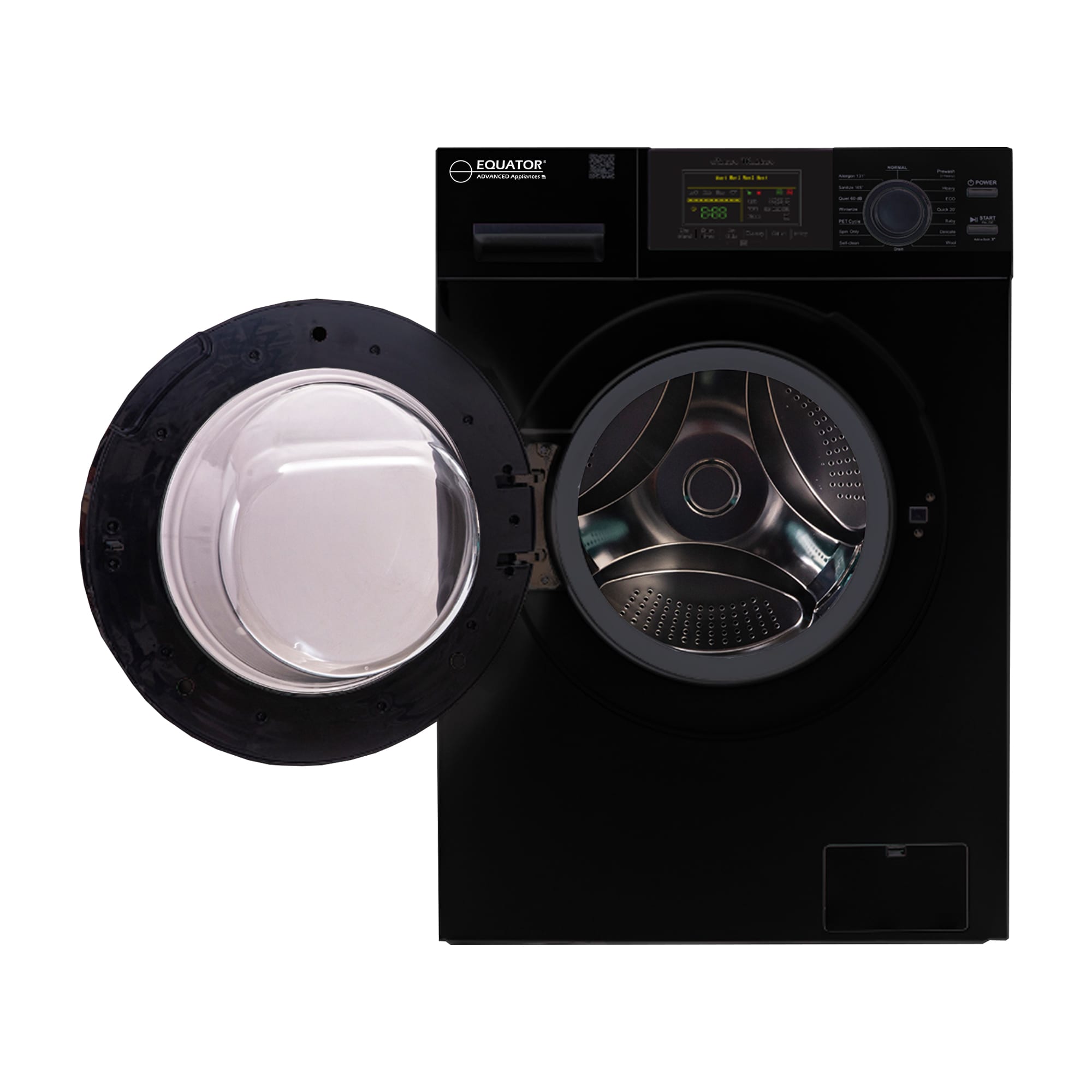 Equator Black 1.62 cu.ft. Front Load Washer with 16 Programs
