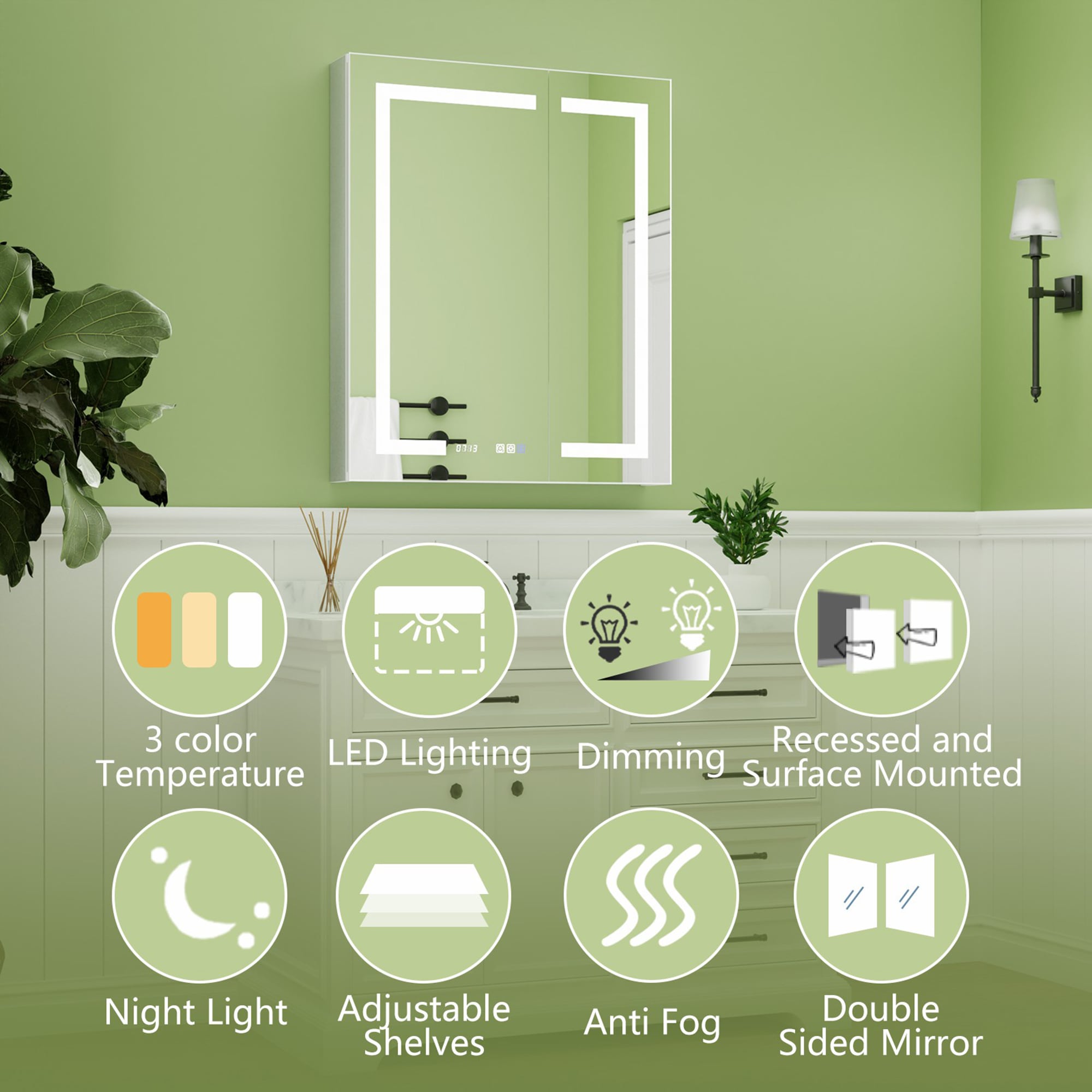 ExBrite LWSDHMC2432V5LY Bathroom-Medicine-Cabinets - View #4