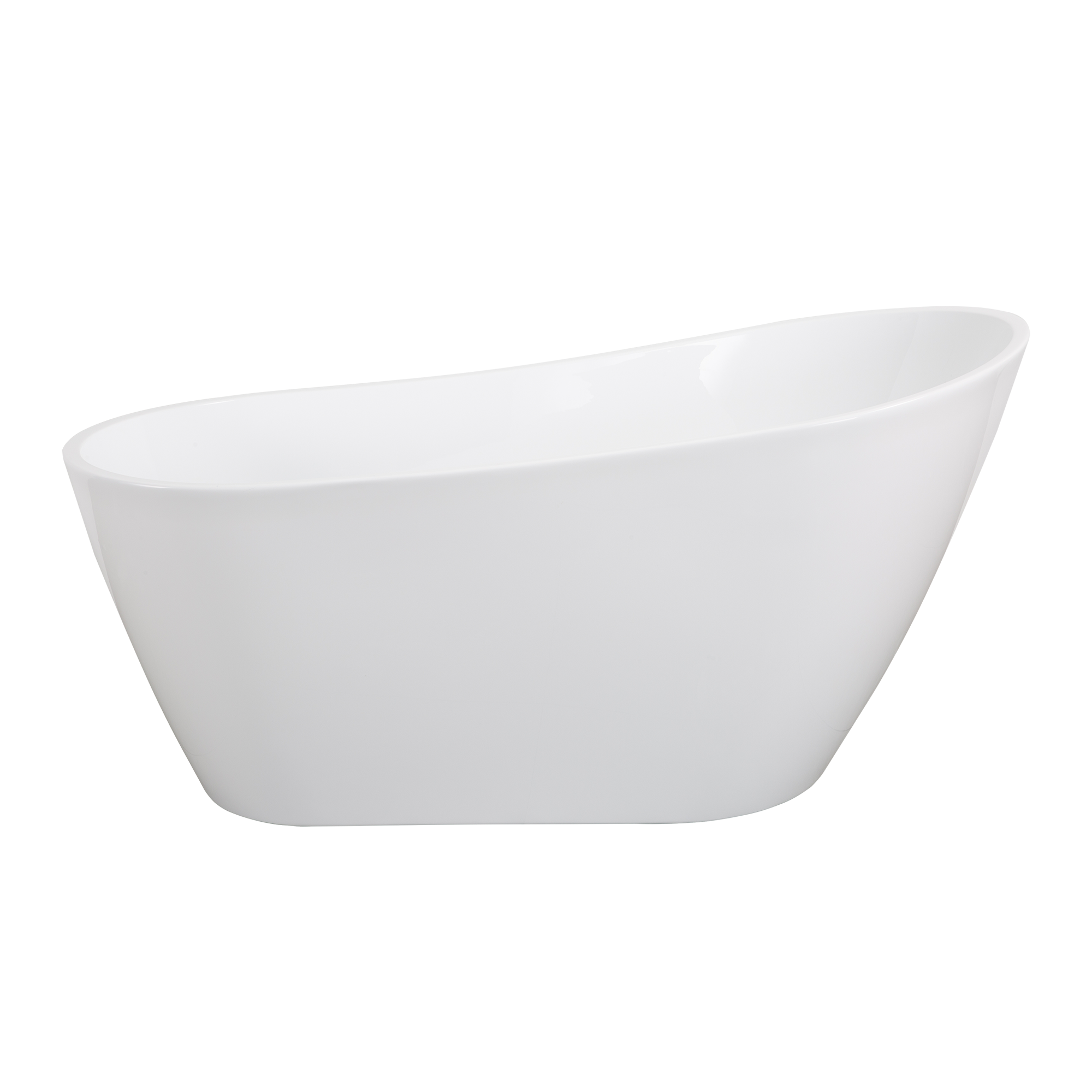 CASAINC CAS960W 67" Acrylic Freestanding Soaking Bathtub 31.5-in x 67-in Gloss White Acrylic Oval Freestanding Soaking bathtub with Drain ( Right Drain )