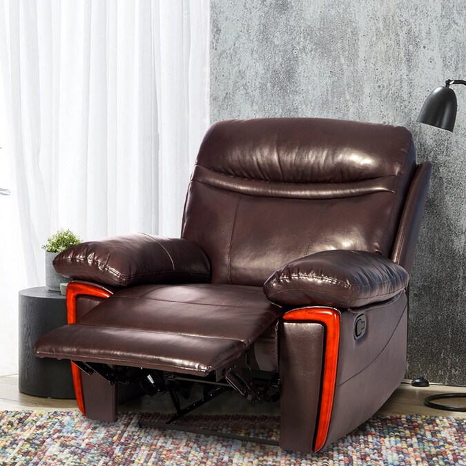 Boyel Living Massage Recliner Brown, Leather Reclining Sofa With Massage