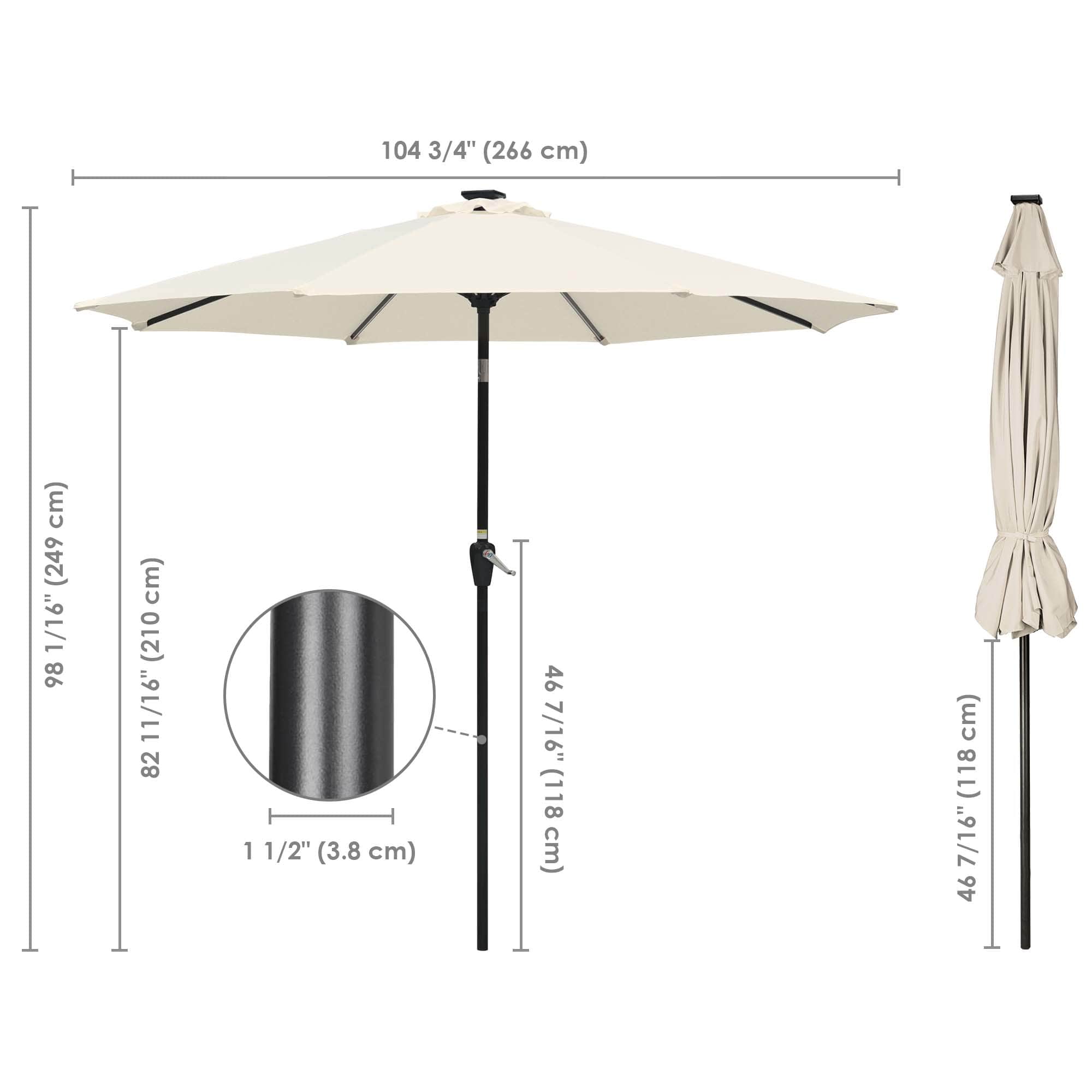 Yescom 07UMB031-9AL-WHIT-LO Umbrellas-2 - View #6