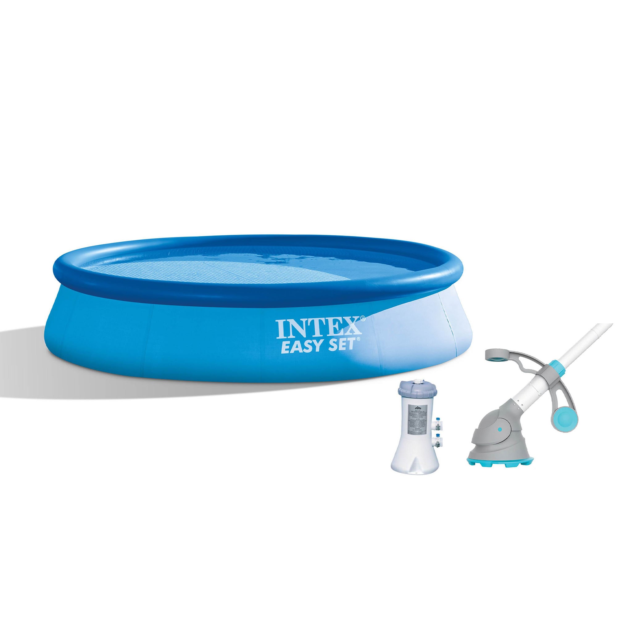 Intex 69699 28131EH + AC11CBX 12-ft x 12-ft x 30-in Inflatable top ring Round Above-Ground Pool with Filter Pump
