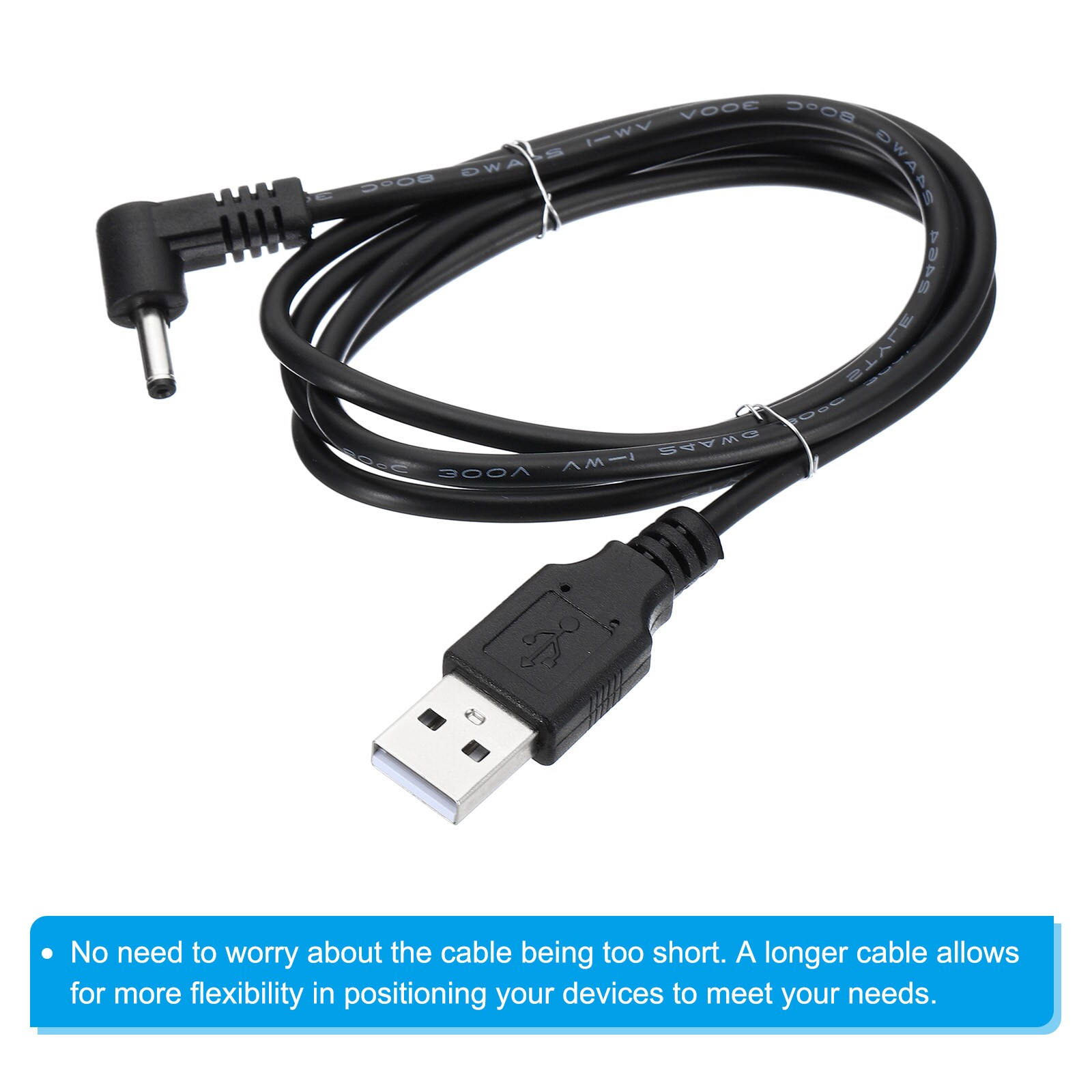 PATIKIL 3Ft USB 2.0 A Type to DC 3.5x1.35mm 90 Degree Angle Barrel Jack ...