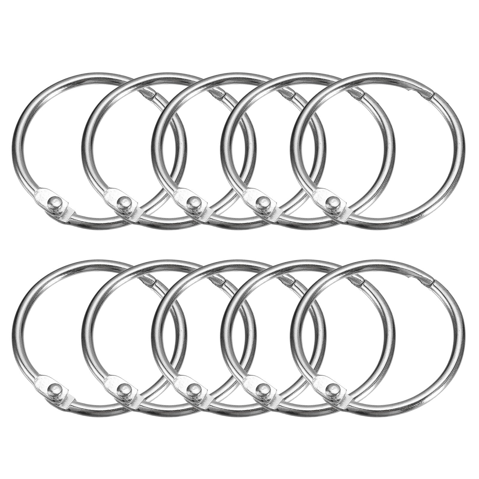 Unique Bargains - Shower Curtain Rings 15pcs - Carbon Steel Round Snap Shower Curtain Hooks 0.75i...