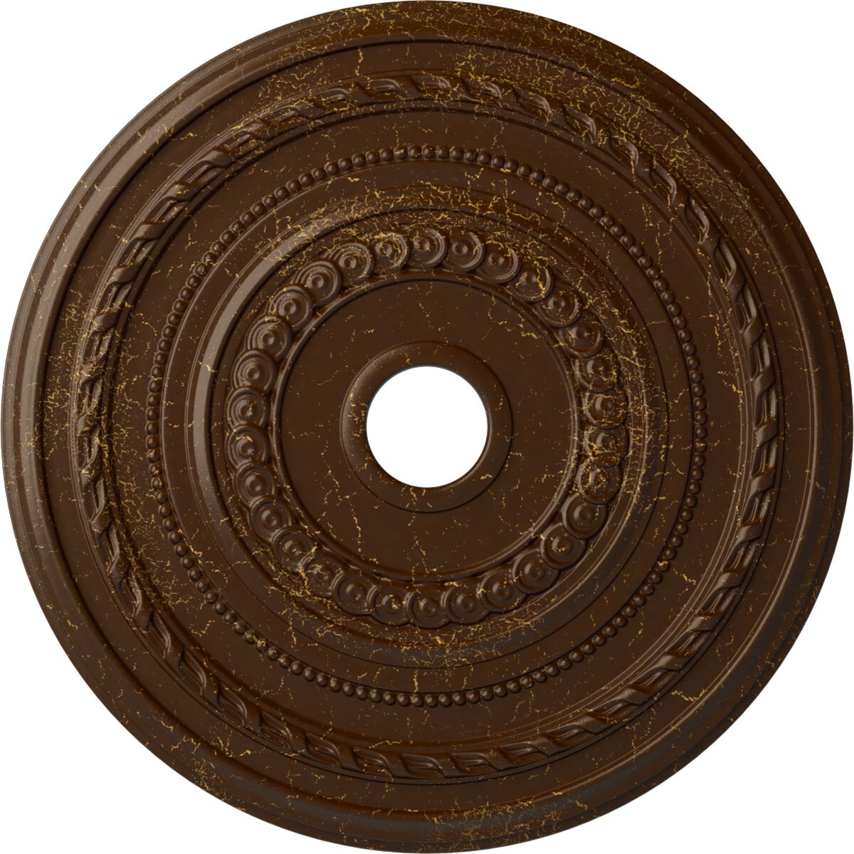 Ekena Millwork CM25CORBC Cole 25.375-in W x 25.375-in L Painted Root Beer Crackle Polyurethane Whole Ceiling Medallion