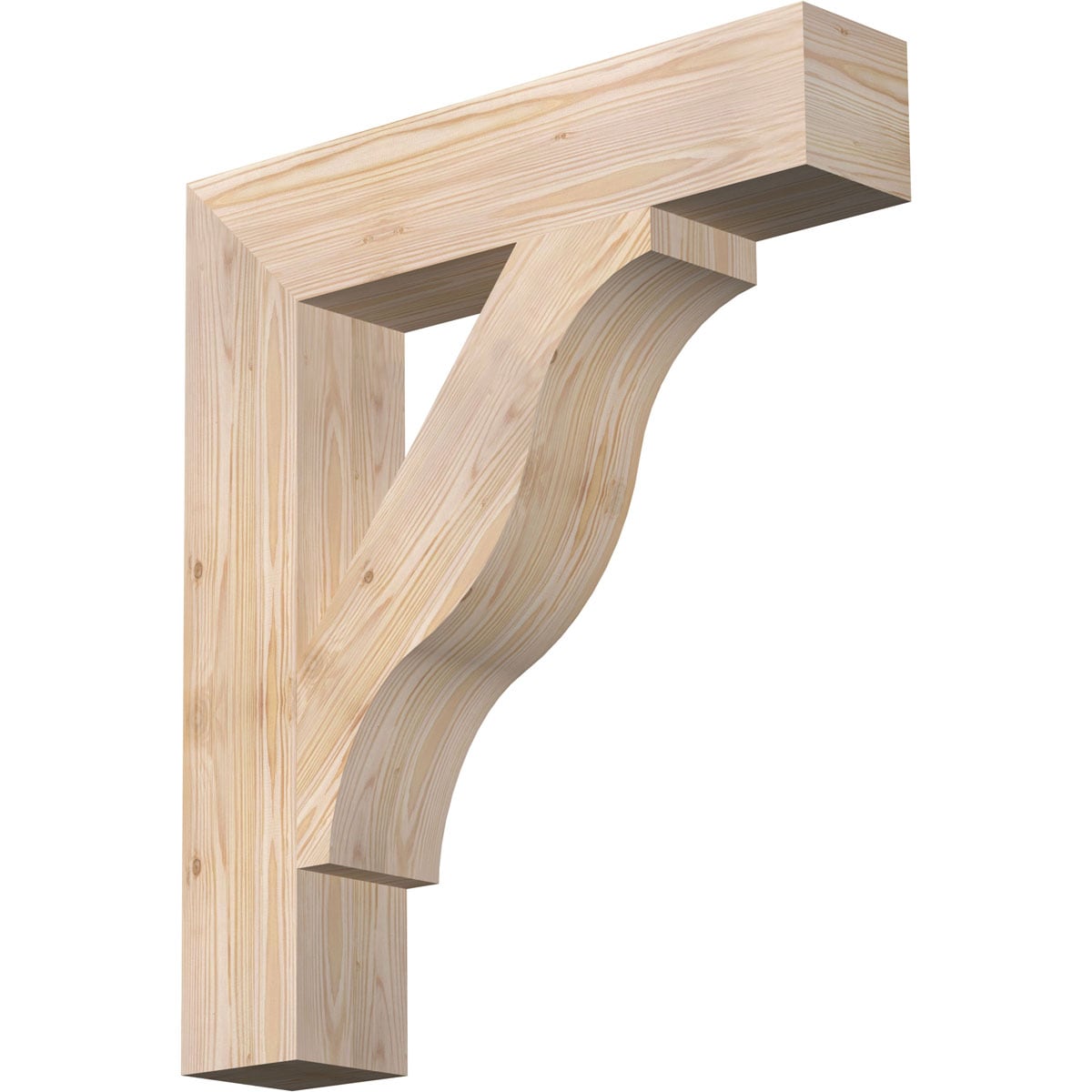 Ekena Millwork BKT06X28X32FST05SDF Funston Block Smooth 5-1/2-in x 28-in x 32-in Douglas fir Brown Wood Standard bracket