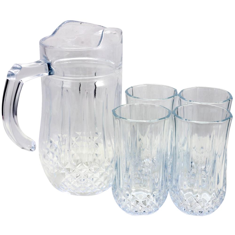 Gibson Home Jewelite Glass Pitcher and Tumbler Set