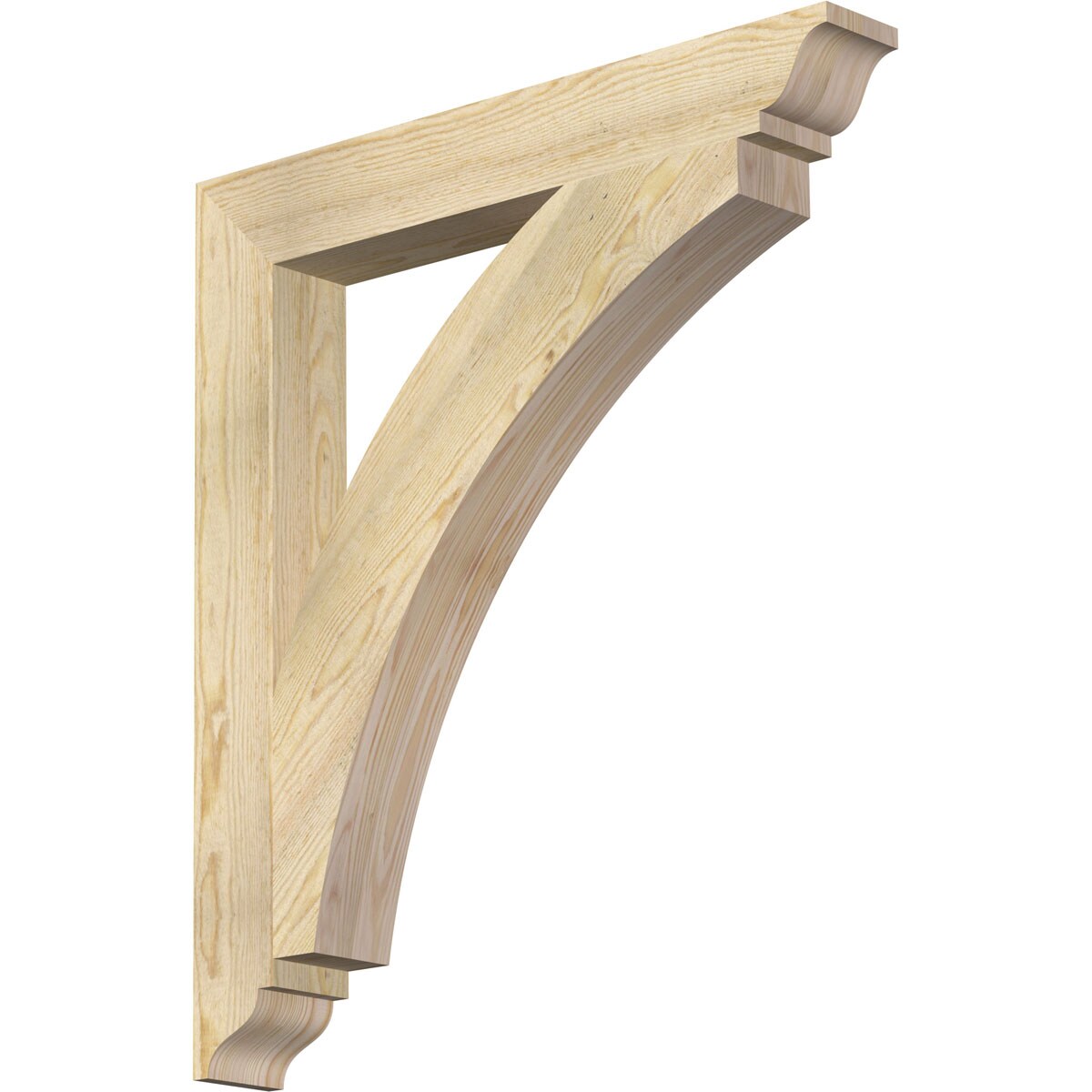 Ekena Millwork BKT04X30X34THR01RDF Thorton traditional rough sawn 4-in x 30-in x 34-in Douglas fir Brown Wood Standard bracket