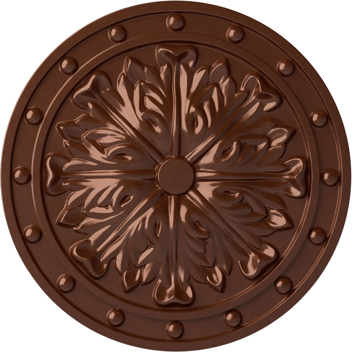 Ekena Millwork CM20FOCPS Foster Acanthus Leaf 20.5-in W x 20.5-in L Painted Copper Penny Polyurethane Whole Ceiling Medallion
